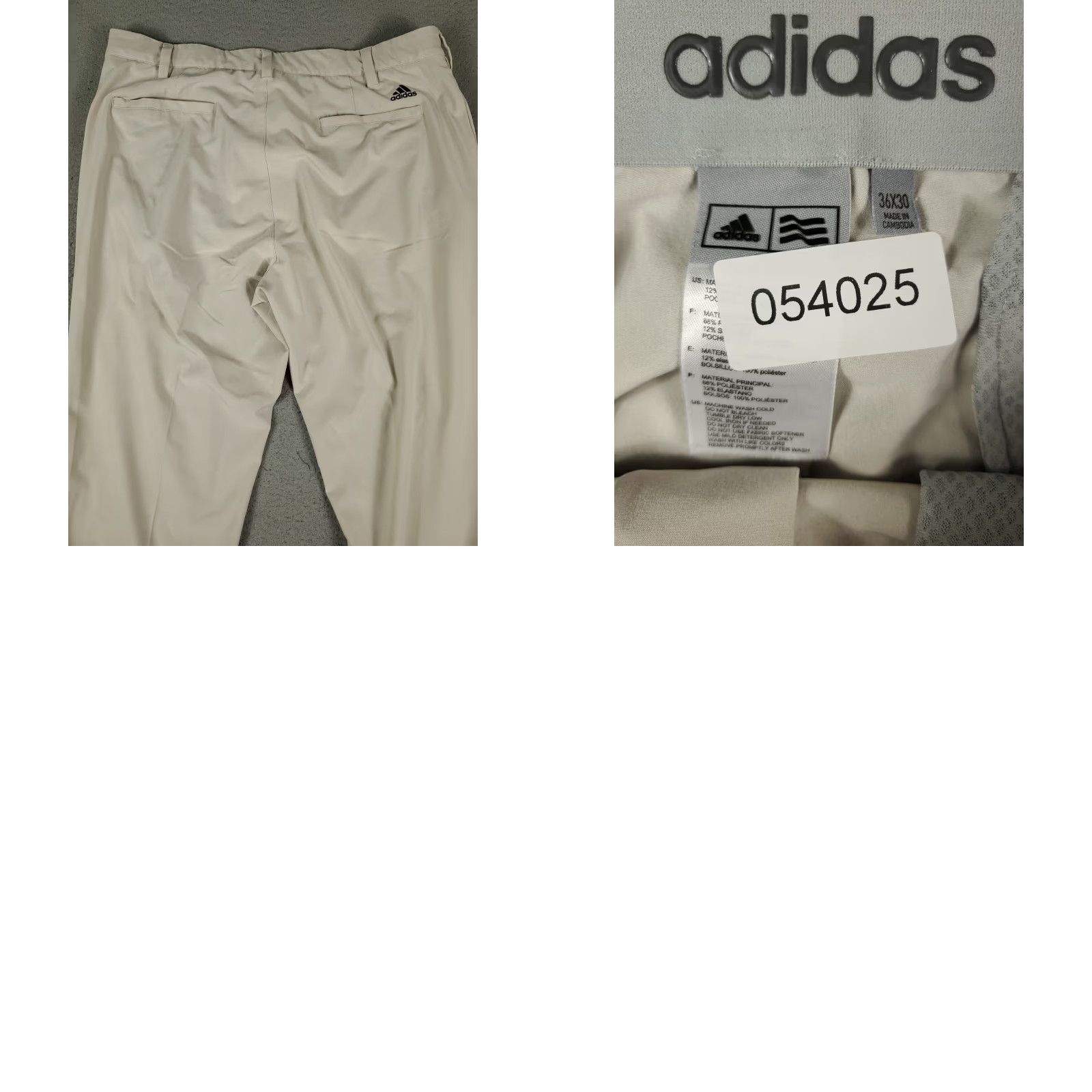 Adidas Adidas Chino Pants Mens 36x30 Beige Flat Front Casual Golf Trousers Size US 36 / EU 52 - 8 Thumbnail