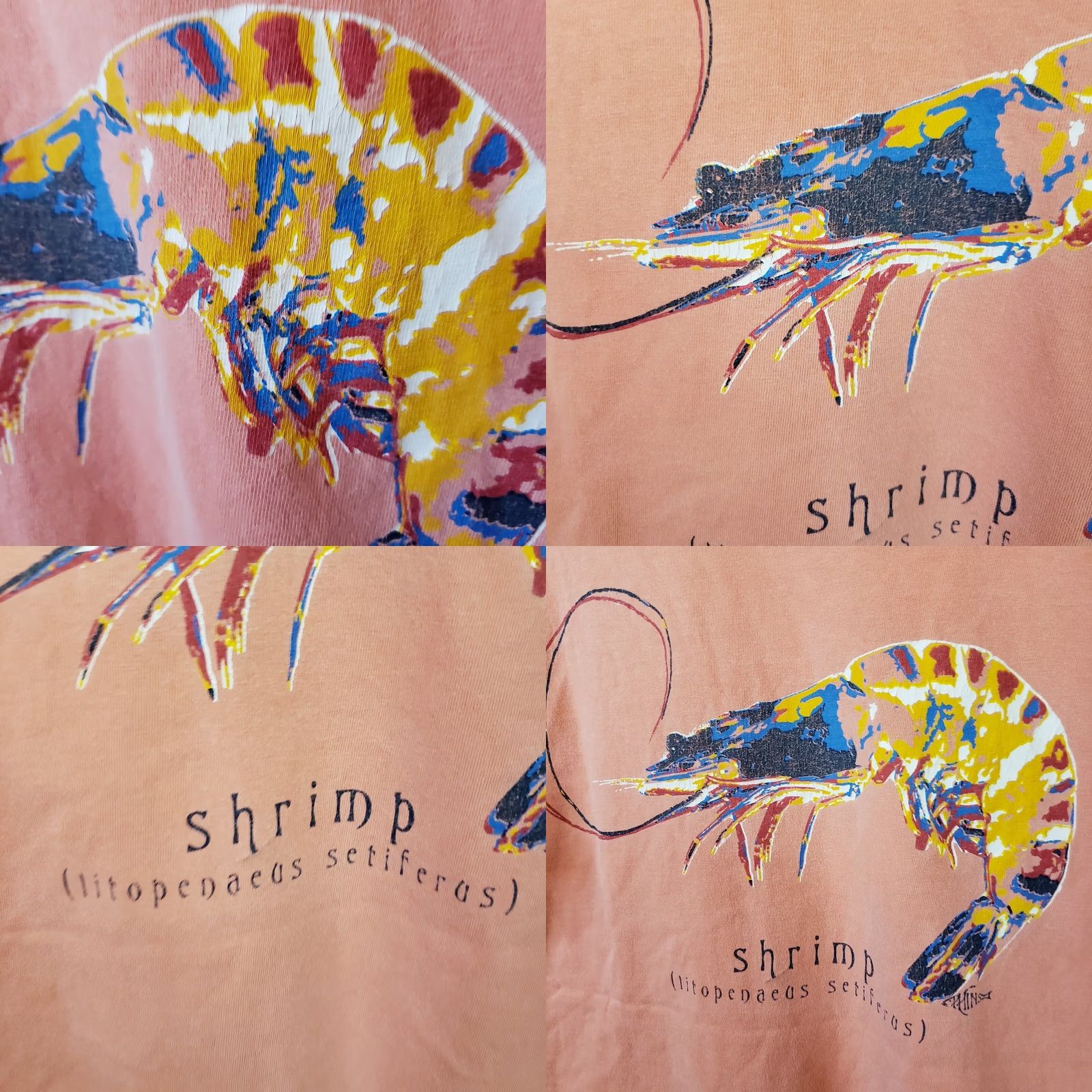 Shrimps Phins T-Shirt Shrimp Lowcountry Living Crewneck Short Sleeve Coral L Mens Size US L / EU 52-54 / 3 - 8 Thumbnail