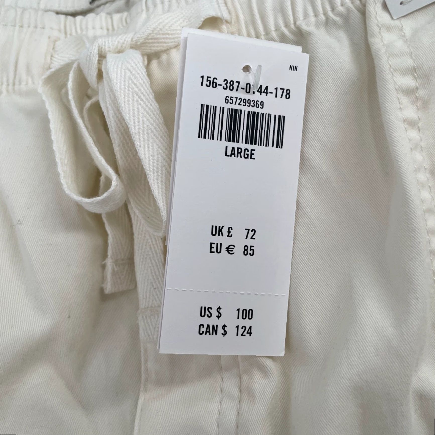 Abercrombie & Fitch ABERCROMBIE & FITCH Cargo Pants Womens Large Ivory High Rise Tapered Baggy NEW Size 36" / US 14 / IT 50 - 7 Thumbnail
