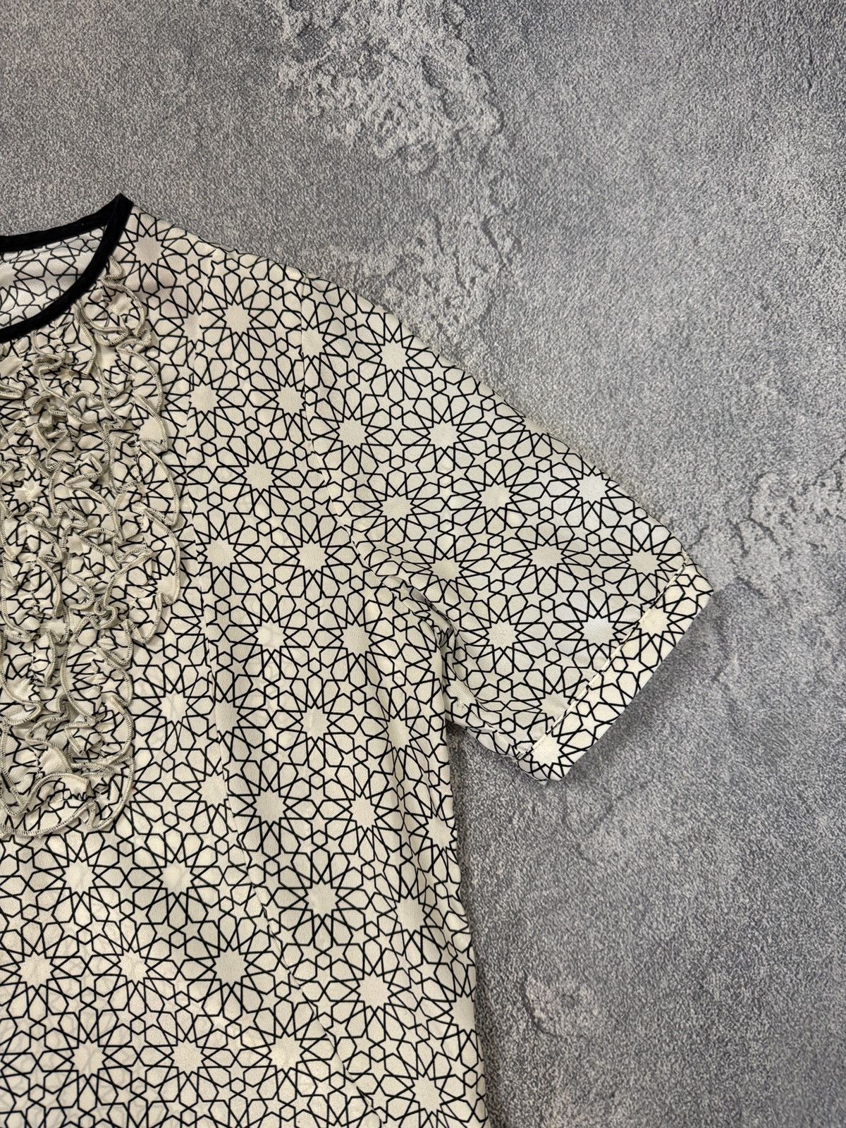 Marni Marni Geometric Print Top Ruffle Front Dress Size L / US 10 / IT 46 - 4 Thumbnail