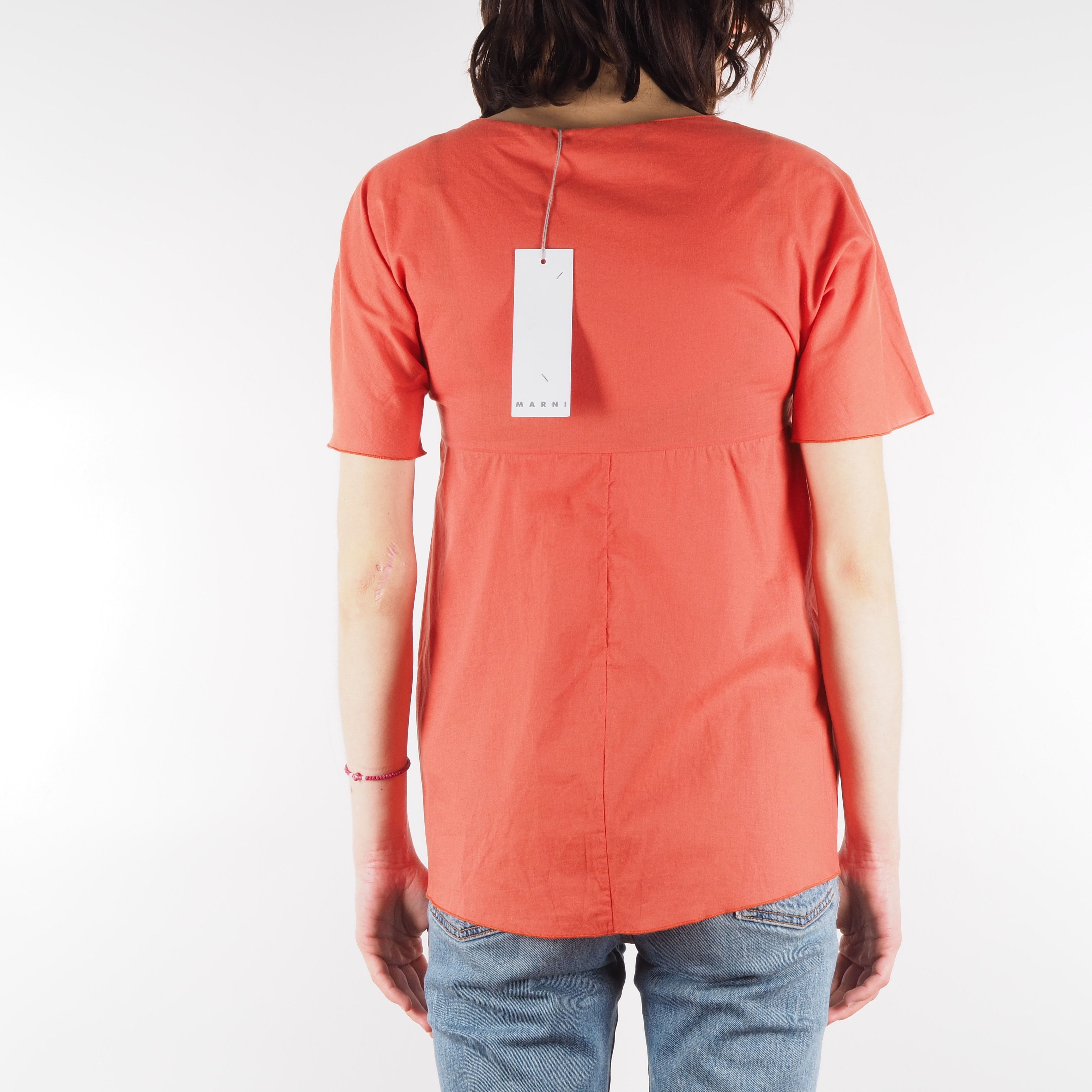 Marni MARNI Women's Poppy Red Cotton Top Blouse Size XS / US 0-2 / IT 36-38 - 2 Thumbnail