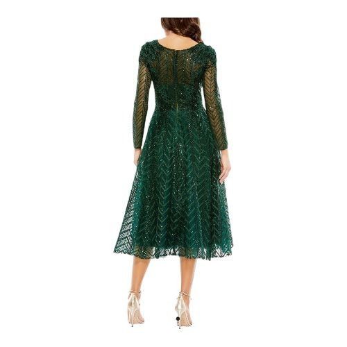 Mac Duggal NWT MAC DUGGAL 20399 Long Sleeve Midi Party Dress Wrap Over Size XL / US 12-14 / IT 48-50 - 3 Thumbnail