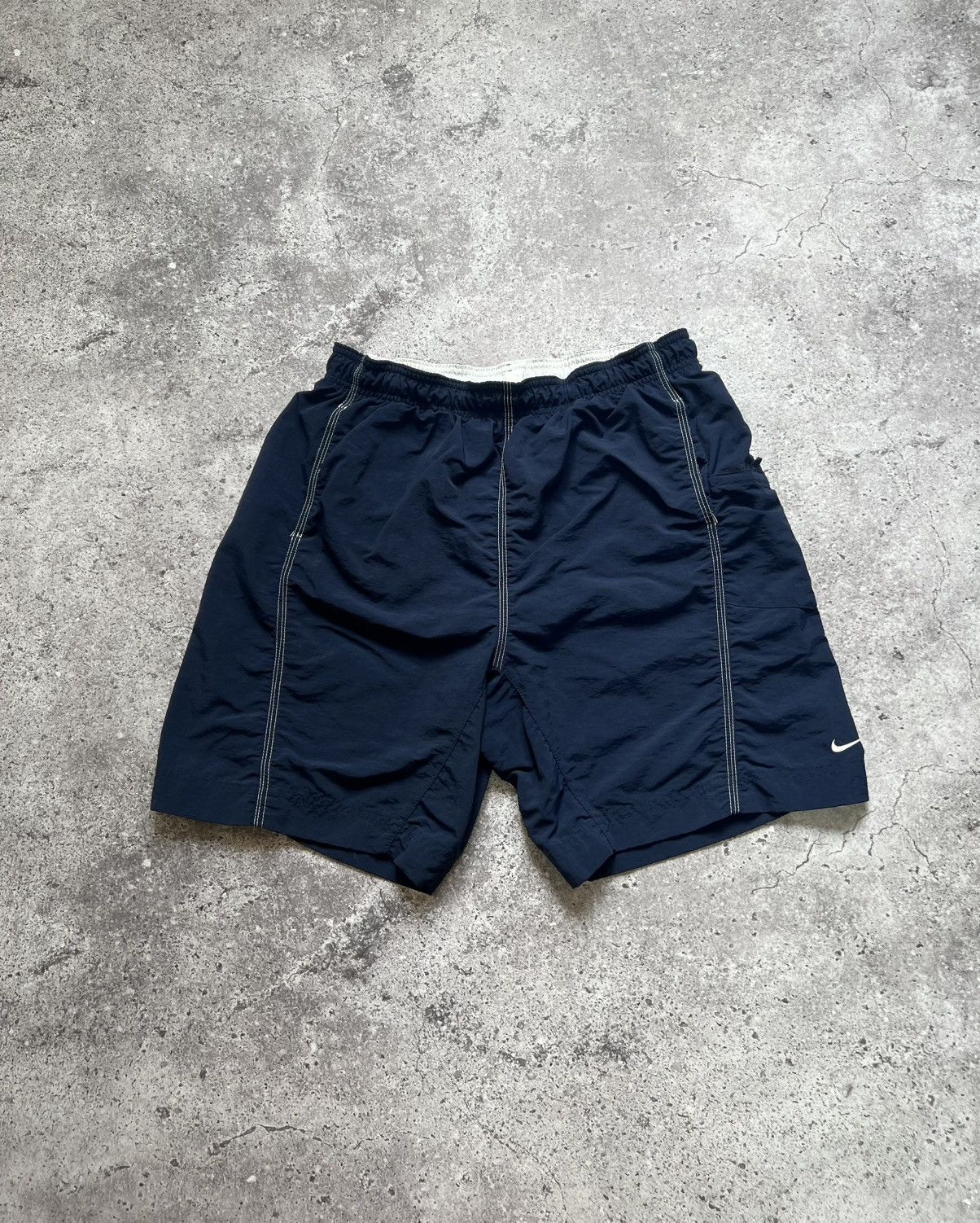 Nike × Vintage 2000s Vintage Nike Shorts Swoosh Blue Men's Size US 32 / EU 48 - 1 Thumbnail