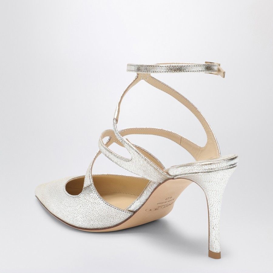 Jimmy Choo o1d2blof0824 Leather Sandals in Silver Size US 7.5 / IT 37.5 - 3 Thumbnail