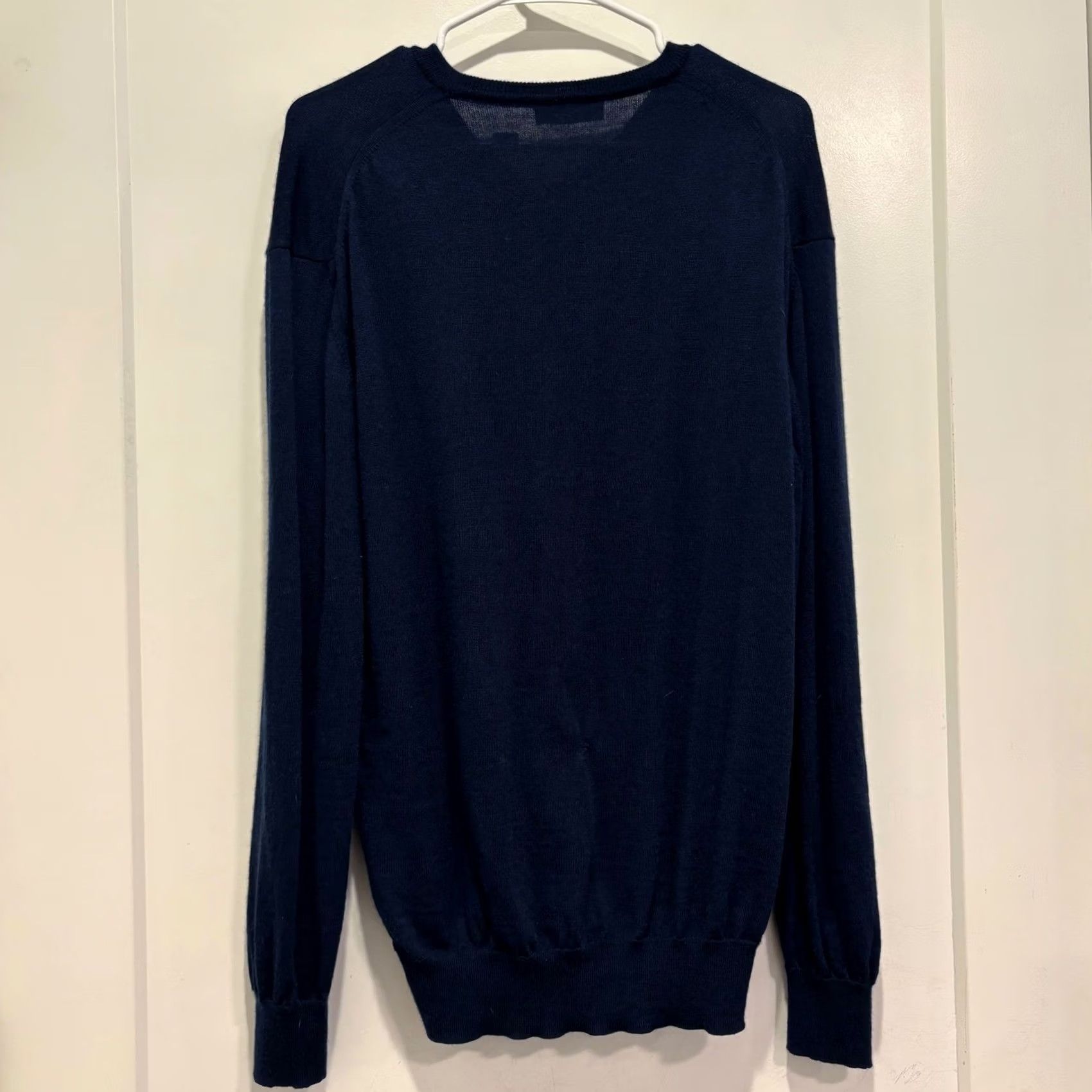 Ellemme Sweater Mens Large Blue V-Neck 100% Merino Wool Made In Italy, Men's — image 4 of 6