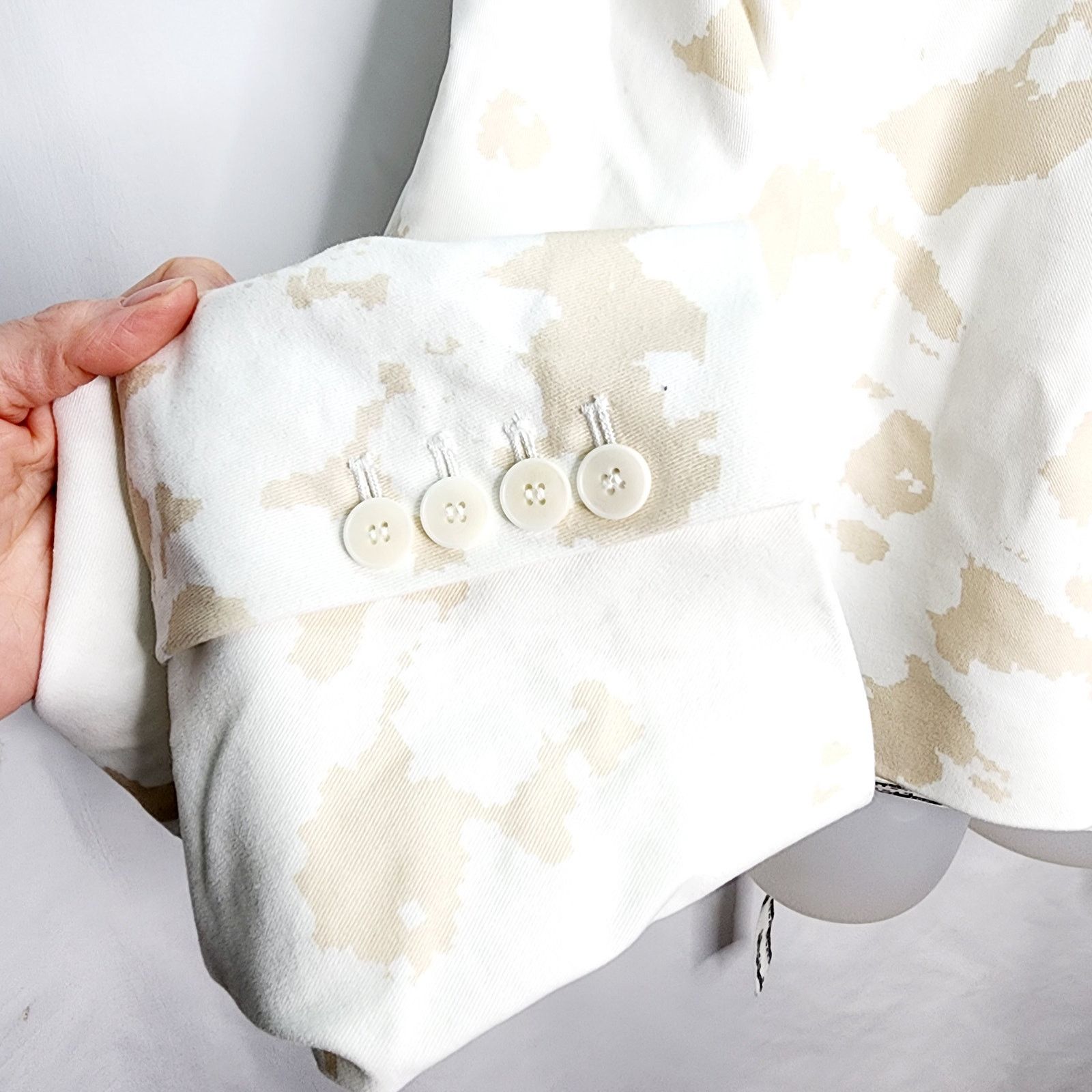 Other Maison Blanche Cream & Tan Bleached Print Cropped Jacket Size XXL / US 16-18 / IT 52-54 - 8 Thumbnail
