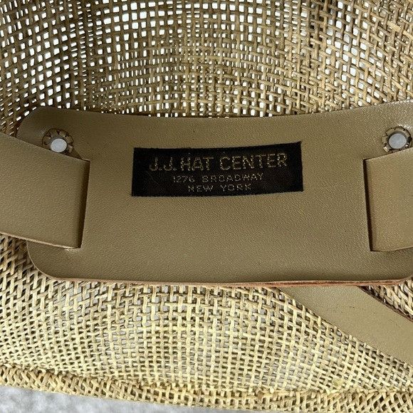 Vintage JJ Hat Center Safari Adjustable Tan Woven Brimmed Hat Size ONE SIZE - 7 Thumbnail