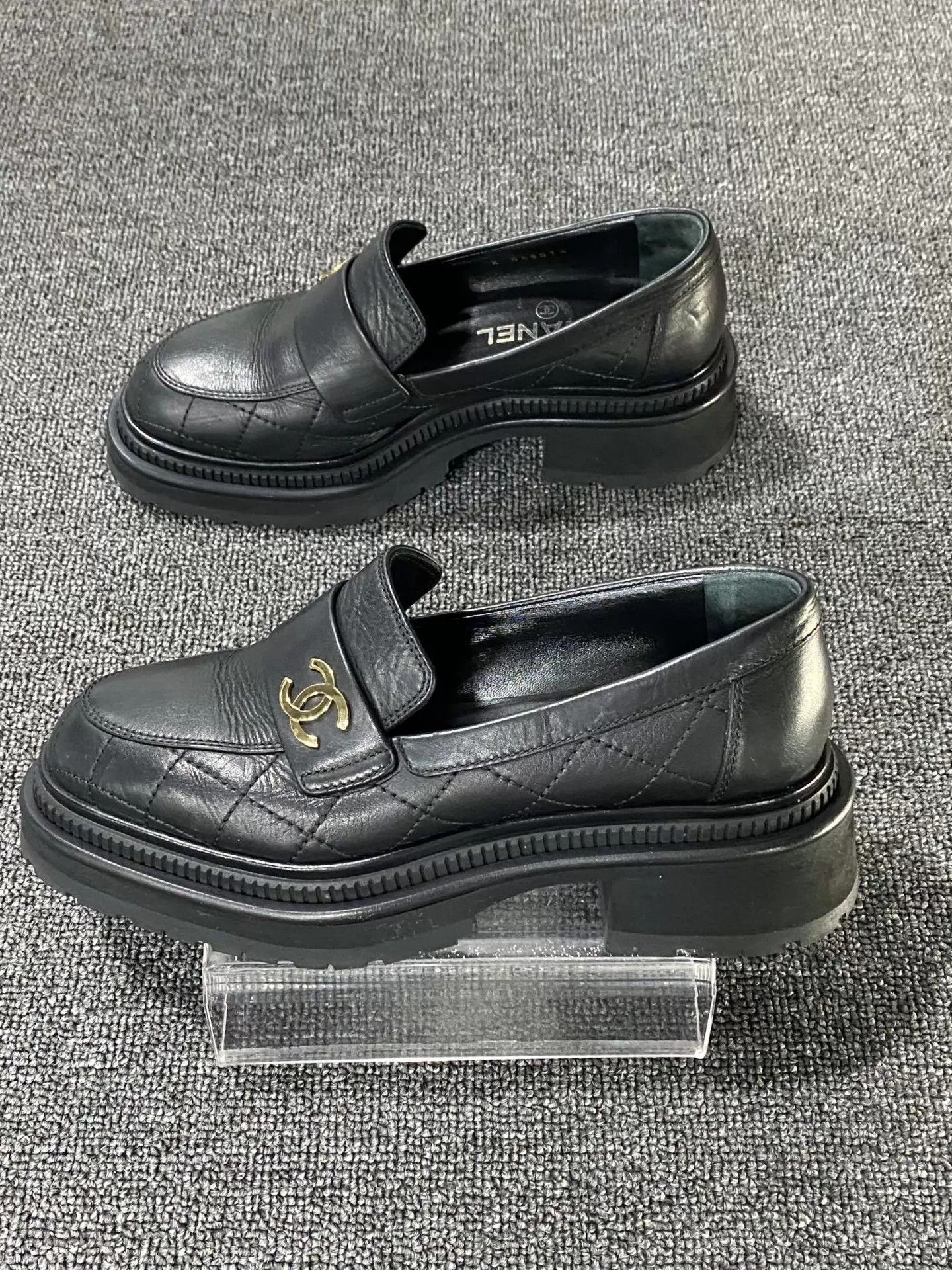 Chanel Chanel women's Quilted Metal Logo Leather Loafer Size US 6 / IT 36 - 3 Thumbnail