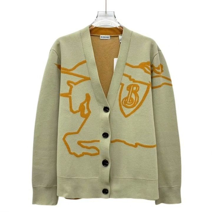 Burberry Burberry 2024 Light Green Horse Motif Cotton Sweater Size US M / EU 48-50 / 2 - 1 Thumbnail