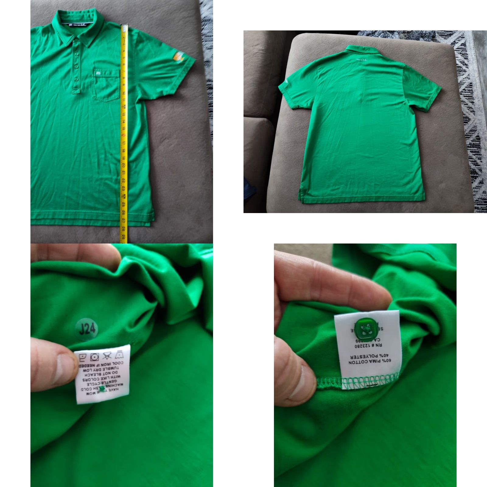 TravisMathew Travis Matthew Polo Shirt Mens L Green Short Sleeve Golf Pocket Presidents Cup Size US L / EU 52-54 / 3 - 8 Thumbnail