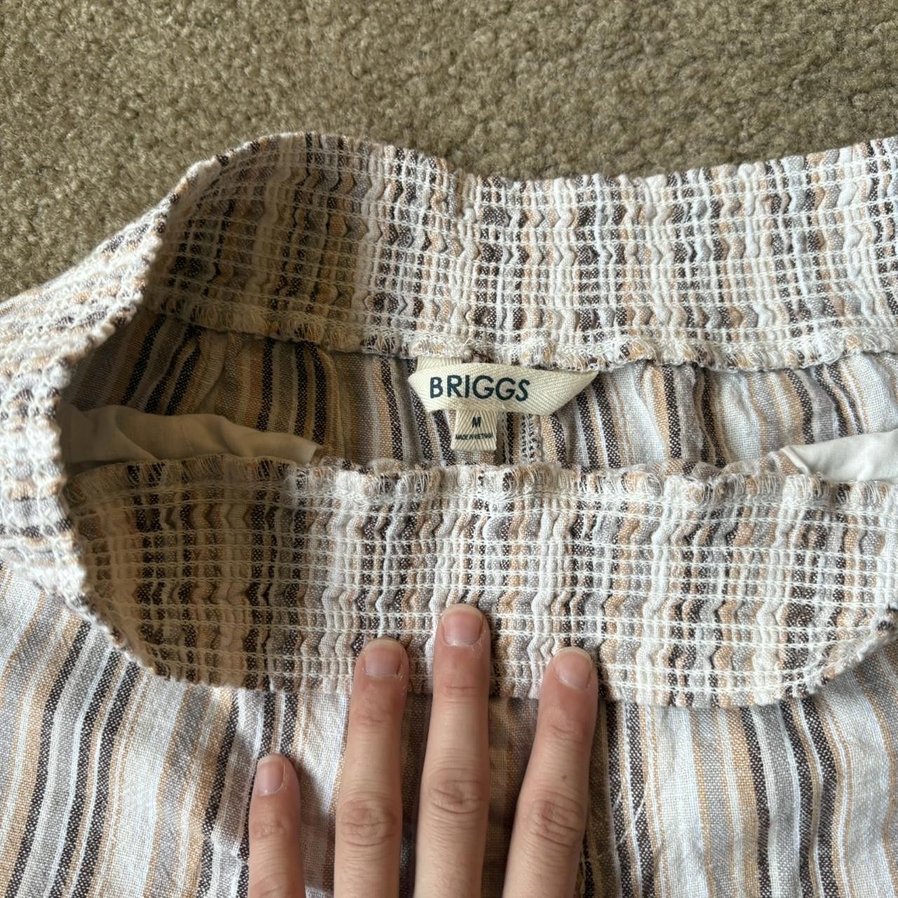 Designer Brand New Linen Striped Shorts Size 32" / US 10 / IT 46 - 3 Thumbnail