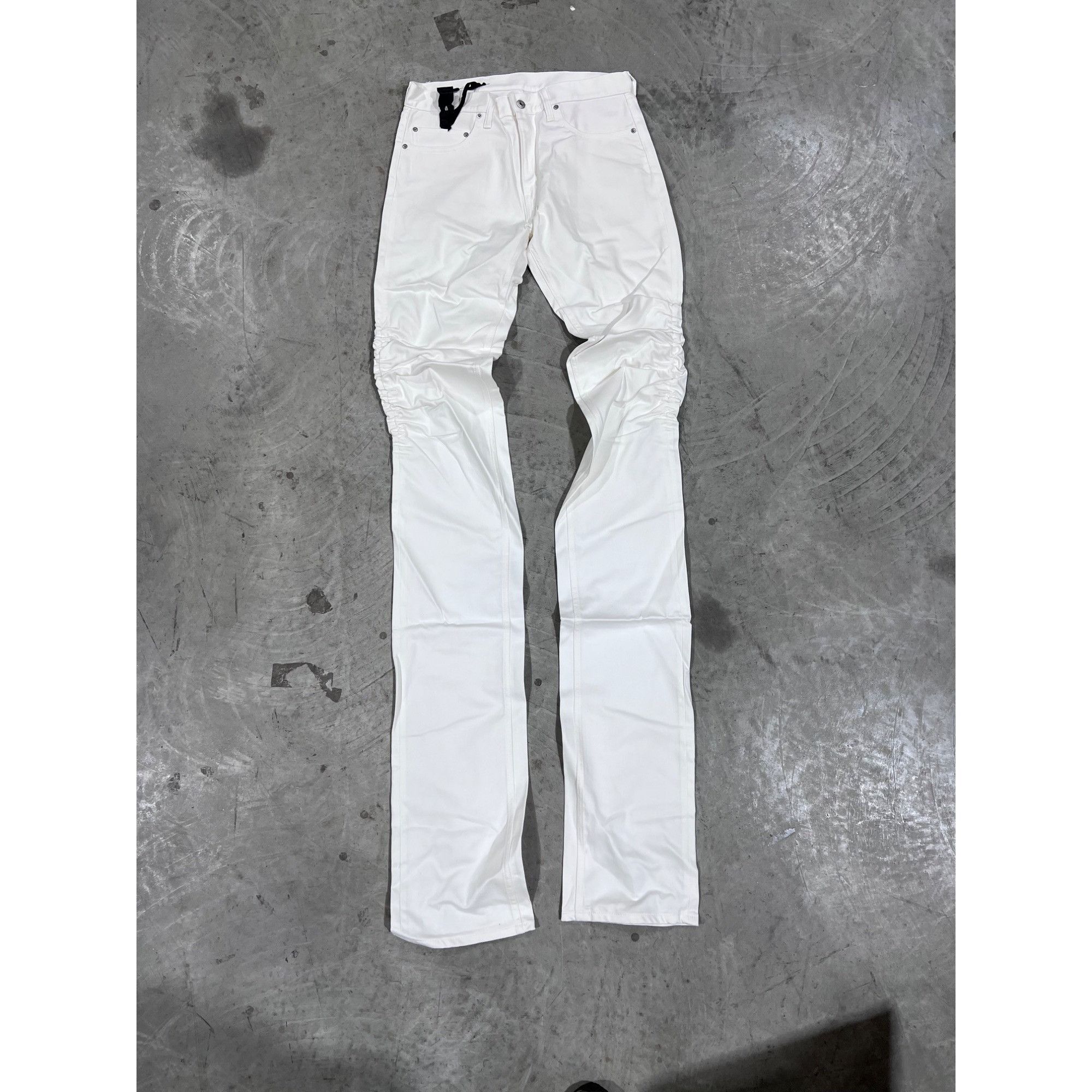 Vlone NEW VLONE WHITE STACKED JEANS SZ LARGE Size US 33 - 1 Thumbnail