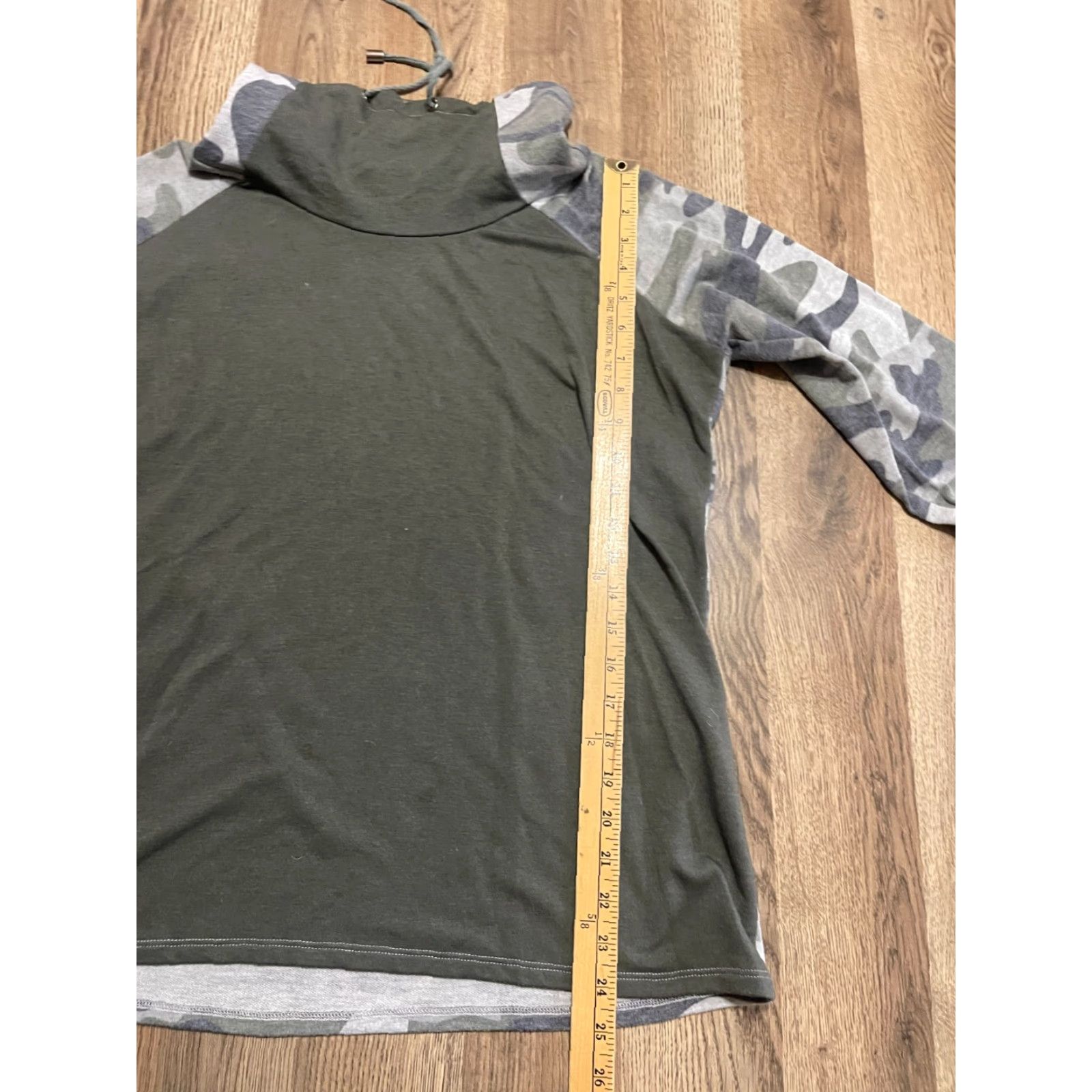Vintage Cyrus Shirt, Womens, Turtleneck, Long Sleeve, Camouflage, Green Gray, Size L, Casual, Fall Spring Summer, Regular, Pullover, Vintage No, 0 Size L / US 10 / IT 46 - 6 Thumbnail