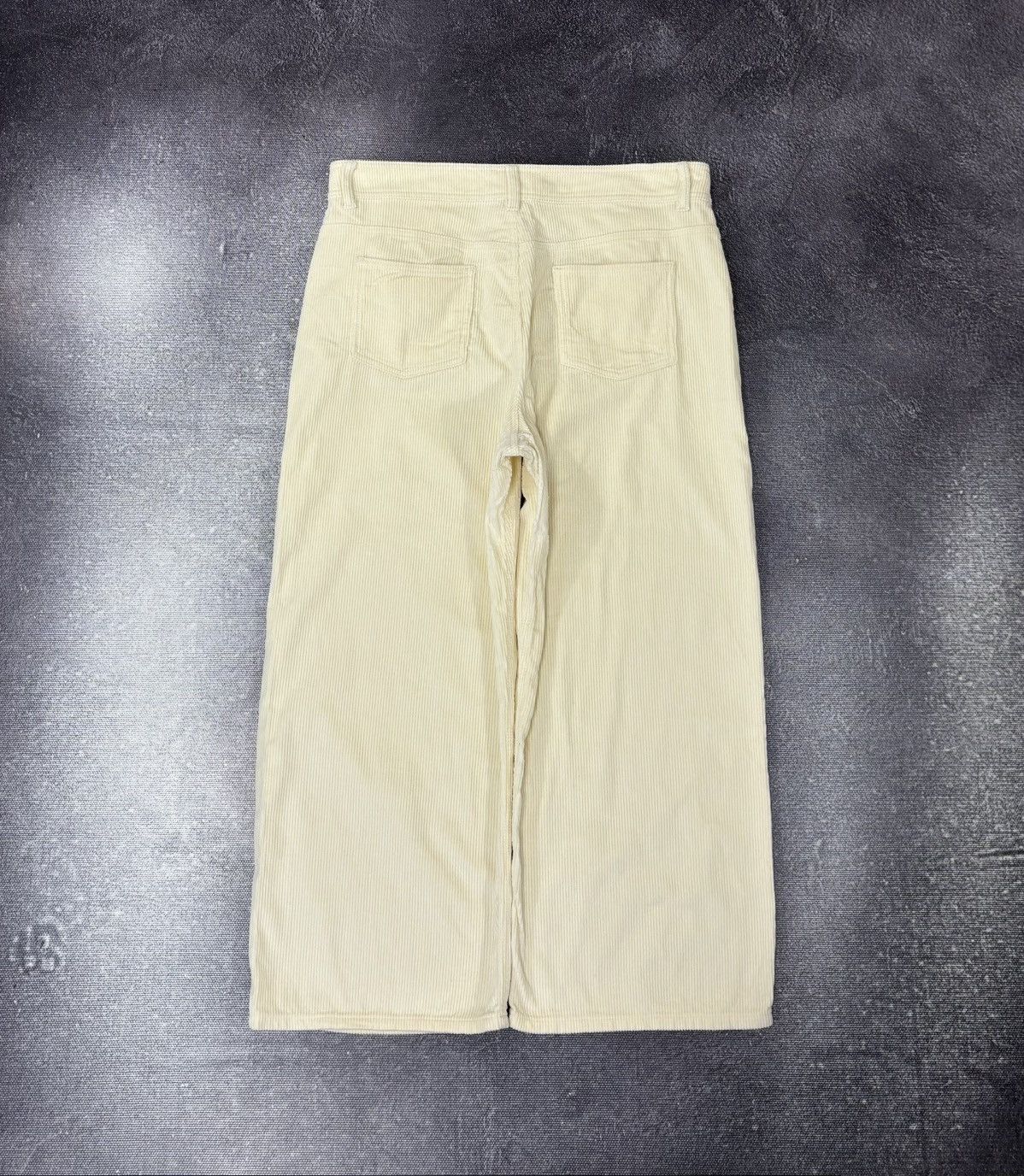 Sezane Sezane Women’s Cream Corduroy Velvet Wide Leg Pants Trousers Size 32" / US 10 / IT 46 - 2 Thumbnail