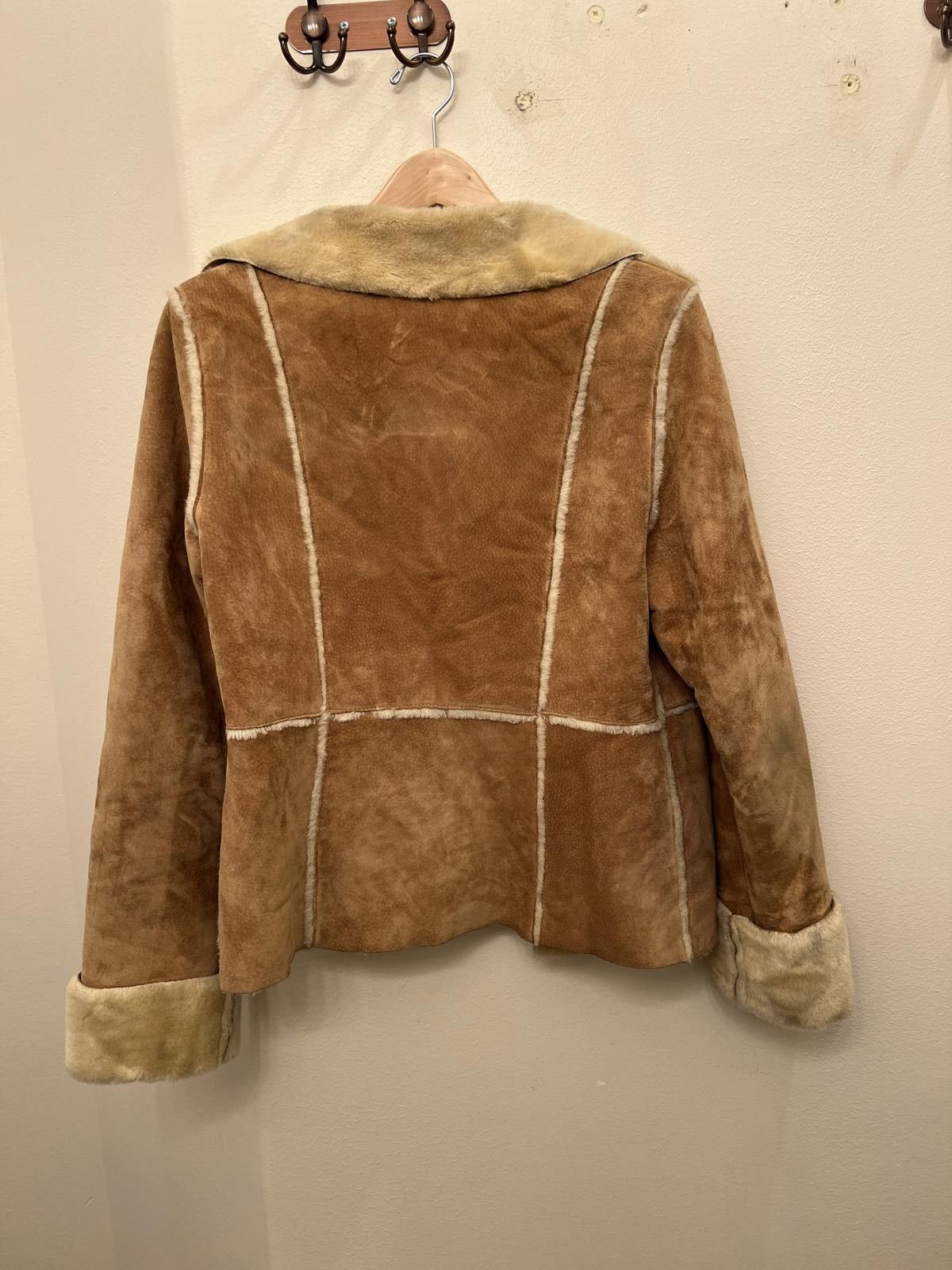 Designer Vintage Arden B. Suede Shearling Jacket Size L / US 10 / IT 46 - 6 Thumbnail