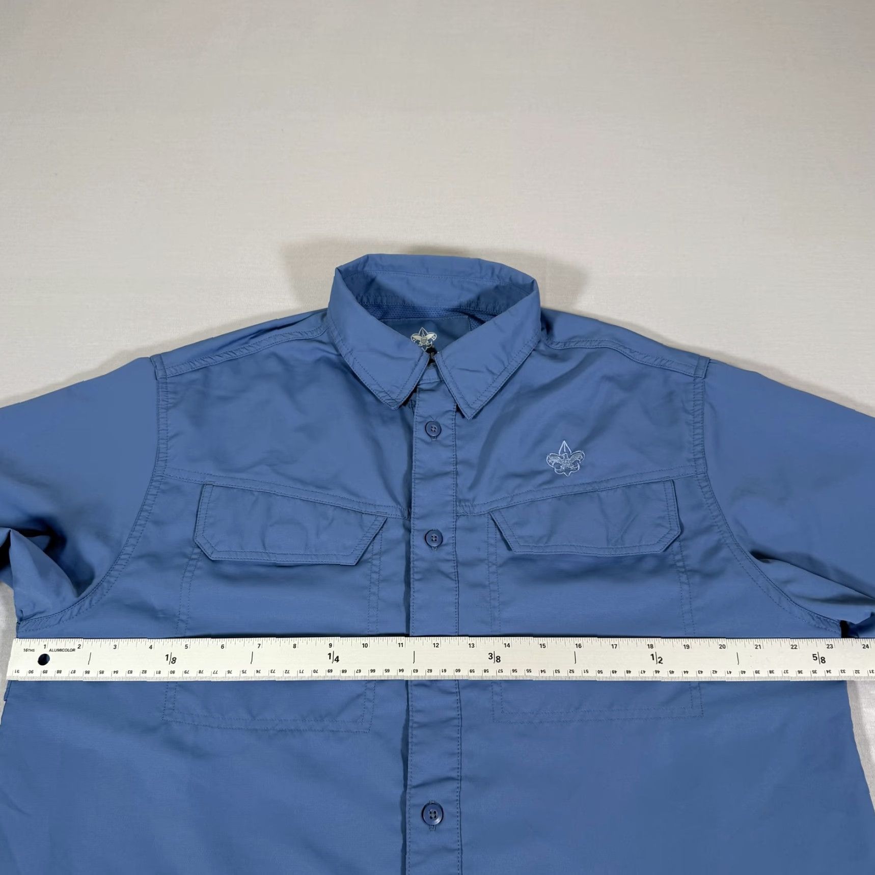 Vintage Boy Scouts Shirt Mens Medium Blue Uniform Microfiber Vented Short Sleeve BSA Size US M / EU 48-50 / 2 - 5 Thumbnail