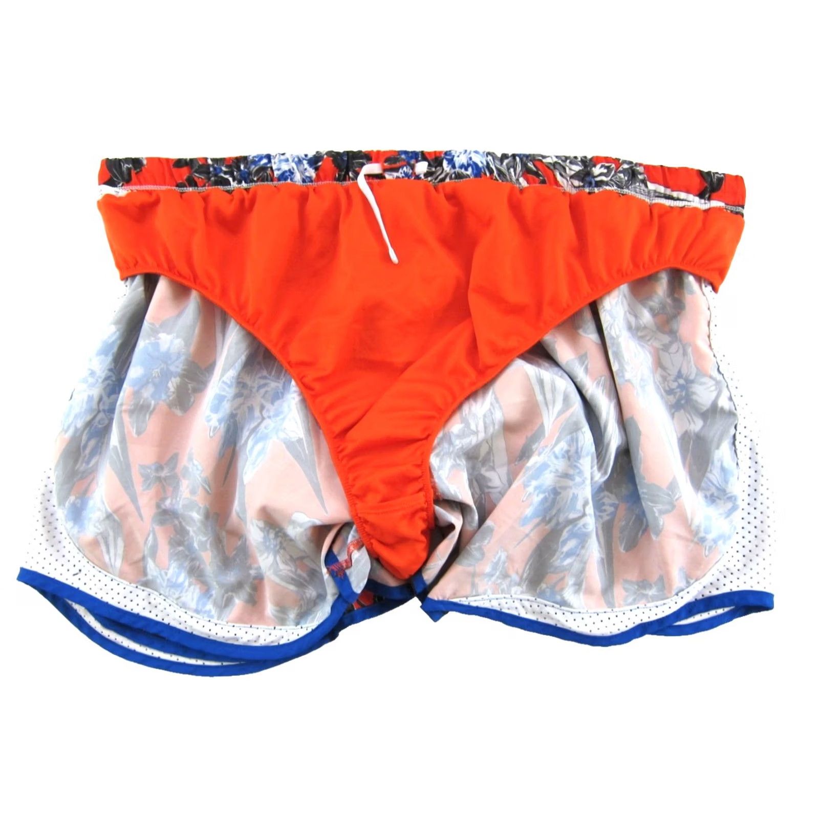 Nike Nike Red Blue White Black Floral Lined Elastic Waist Running Gym Shorts Woman 3X Size 40" / US 18 - 4 Thumbnail