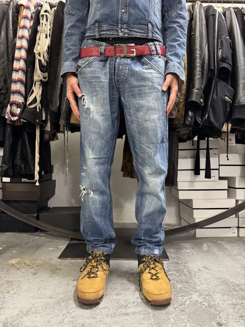 Designer × Dolce & Gabbana × Vintage 2000s Dolce & Gabbana Blue Faded Denim Jeans Size US 38 / EU 54 - 3 Thumbnail