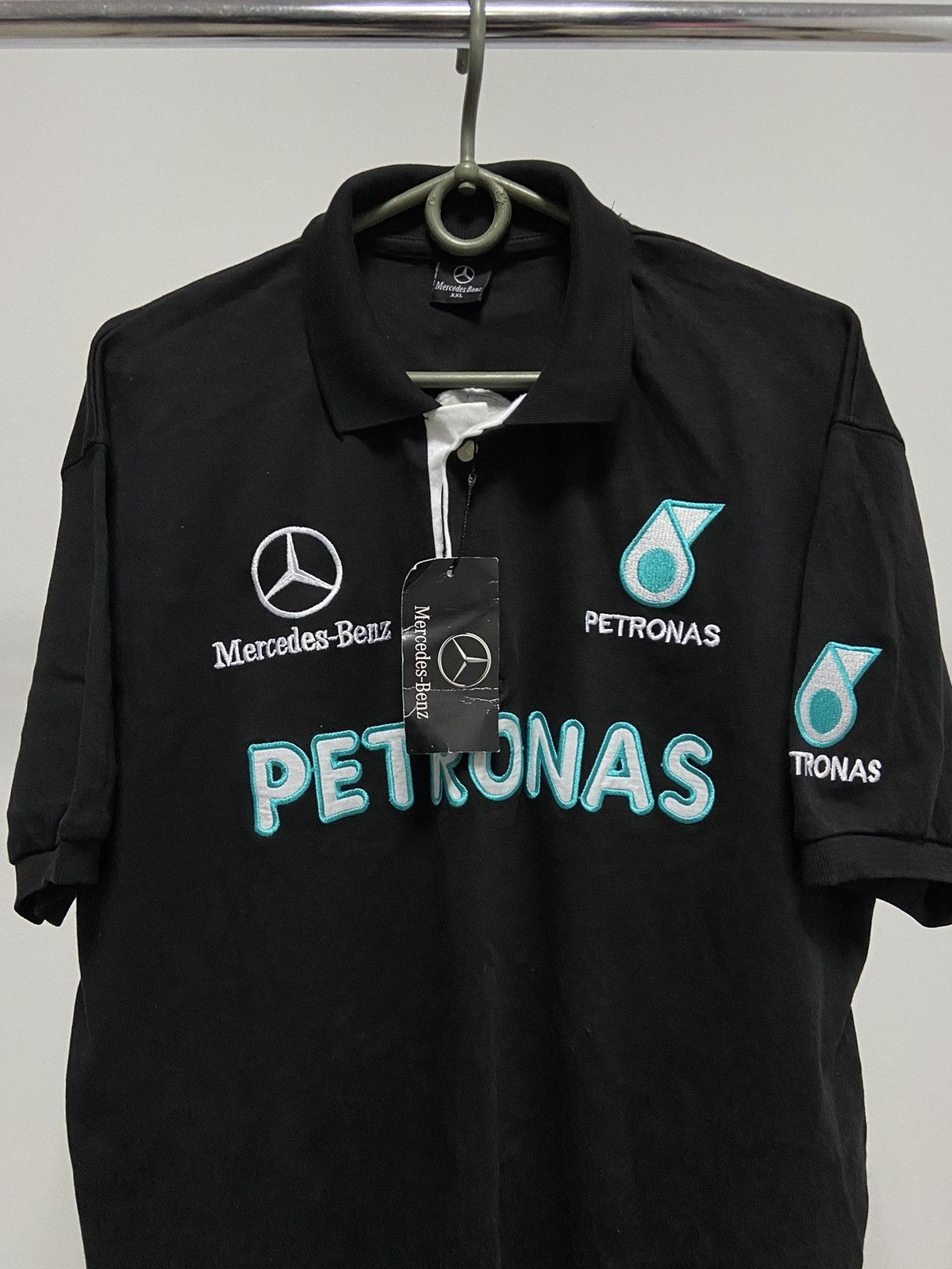 Mercedes-Benz × Vintage Mercedes Benz Racing polo t shirt Big Logo petronas Size US XXL / EU 58 / 5 - 3 Thumbnail