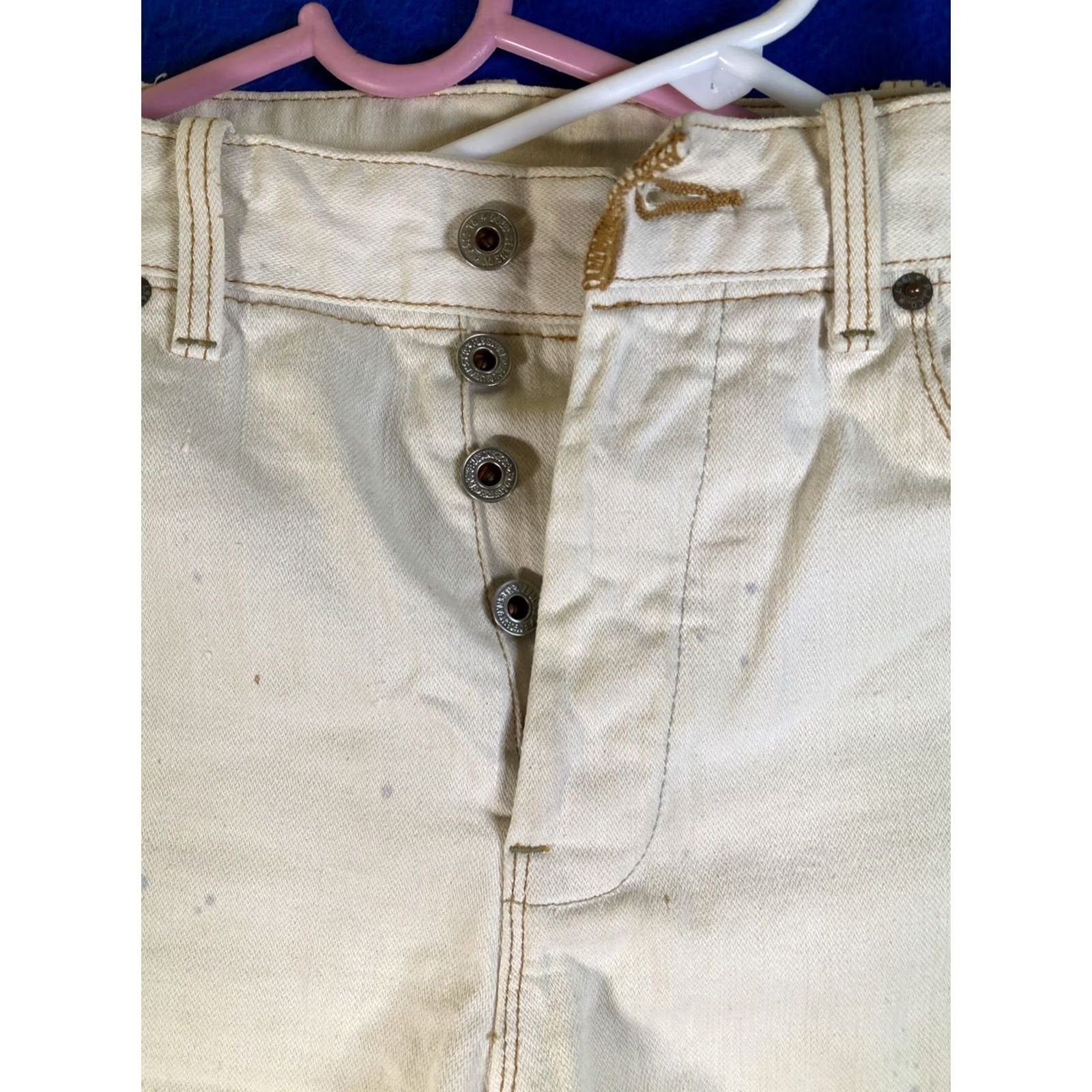 Polo Ralph Lauren Polo Ralph Lauren Jeans Mens 32 x 32 Beige Straight Paint Splatter Button Fly No 67 Kelly Jean Co Size US XS / EU 42 / 0 - 3 Thumbnail