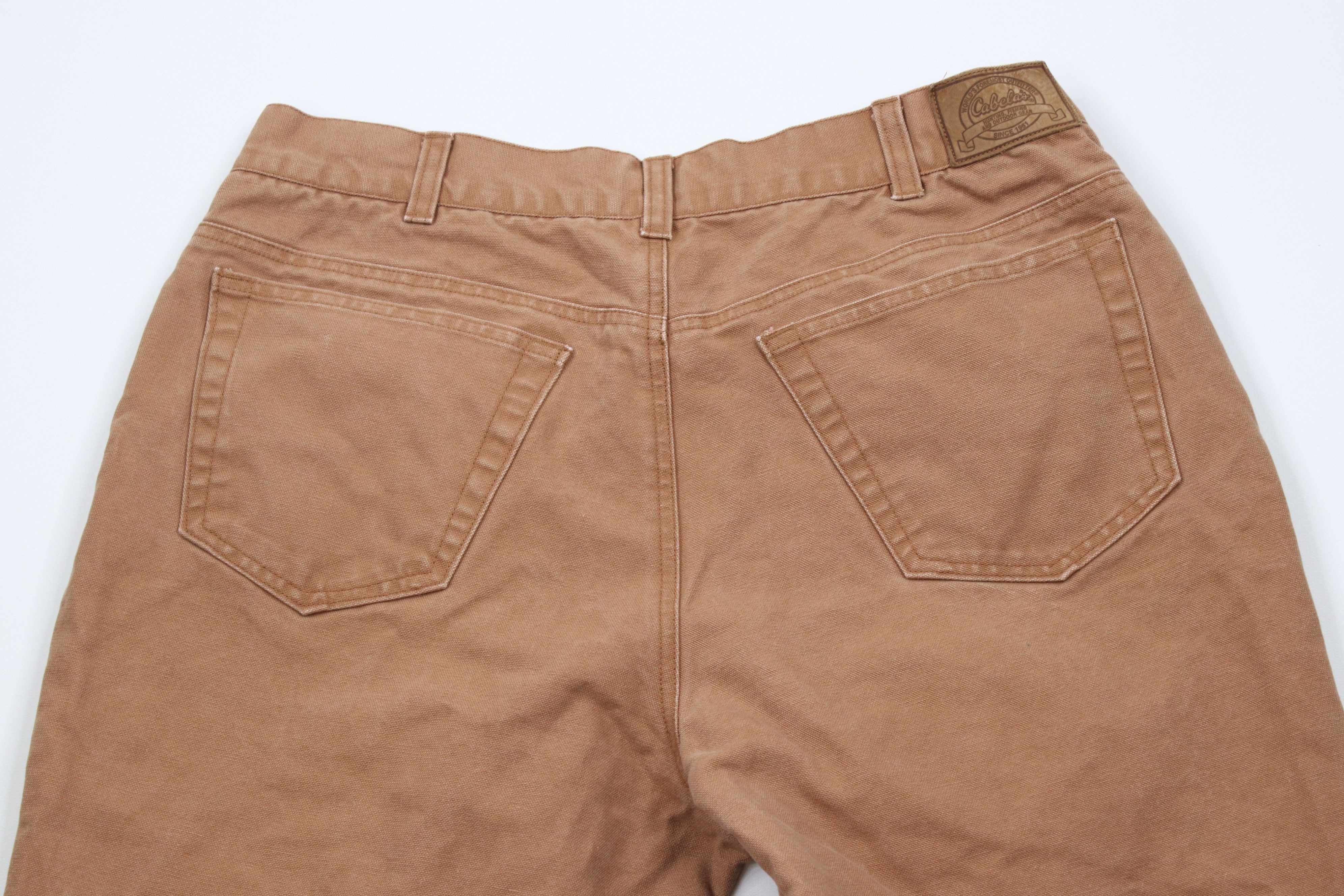 Cabelas × Vintage Vintage 90s Cabelas Canvas Workwear Pants Duck Brown Cotton Size US 32 / EU 48 - 12 Thumbnail