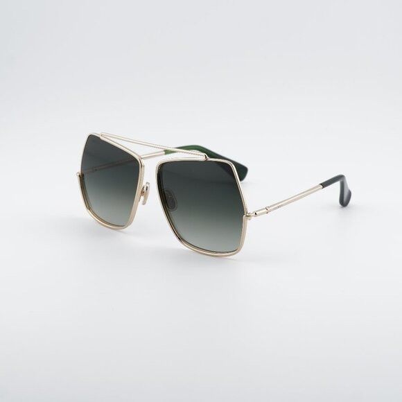 Max Mara MM0102 32P Sunglasses Gold Butterfly Frame, Green display picture 3