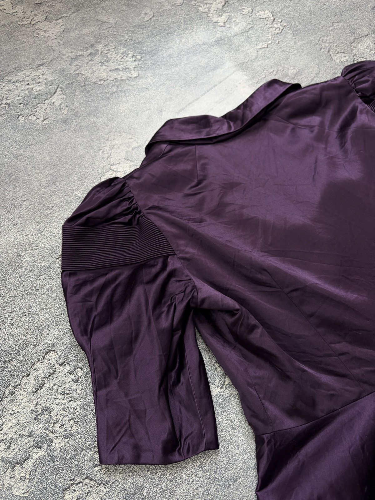 Ralph Lauren Ralph Lauren Purple Silk Blend Puff Sleeve Peplum Blouse 12 Size L / US 10 / IT 46 - 10 Thumbnail
