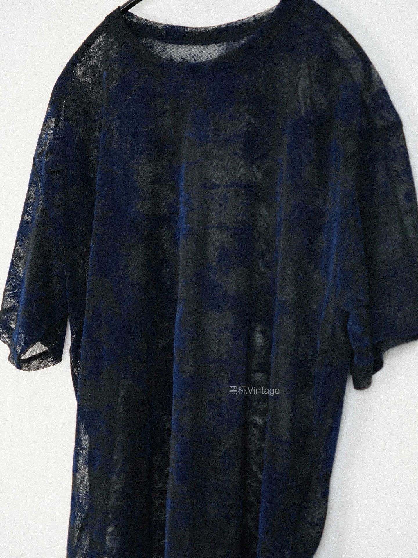 Yohji Yamamoto Yohji Yamamoto 19ss Vintage Blue Velvet Mesh Tee Size US M / EU 48-50 / 2 - 4 Thumbnail