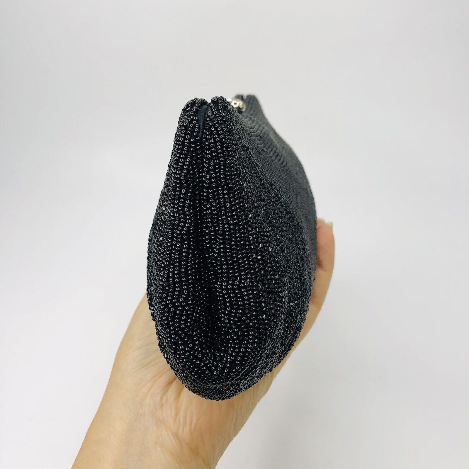 Other Vtg 60s Dormar Black Clutch Micro Beaded Belgium Crystal Size ONE SIZE - 4 Thumbnail