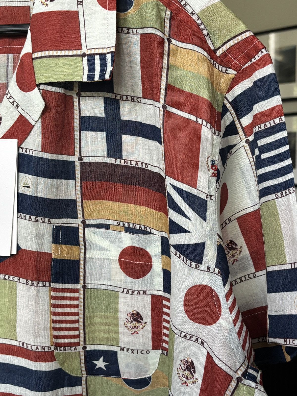 Bode BODE | LINEN FLAG BUTTON UP SHIRT Size US XL / EU 56 / 4 - 8 Thumbnail