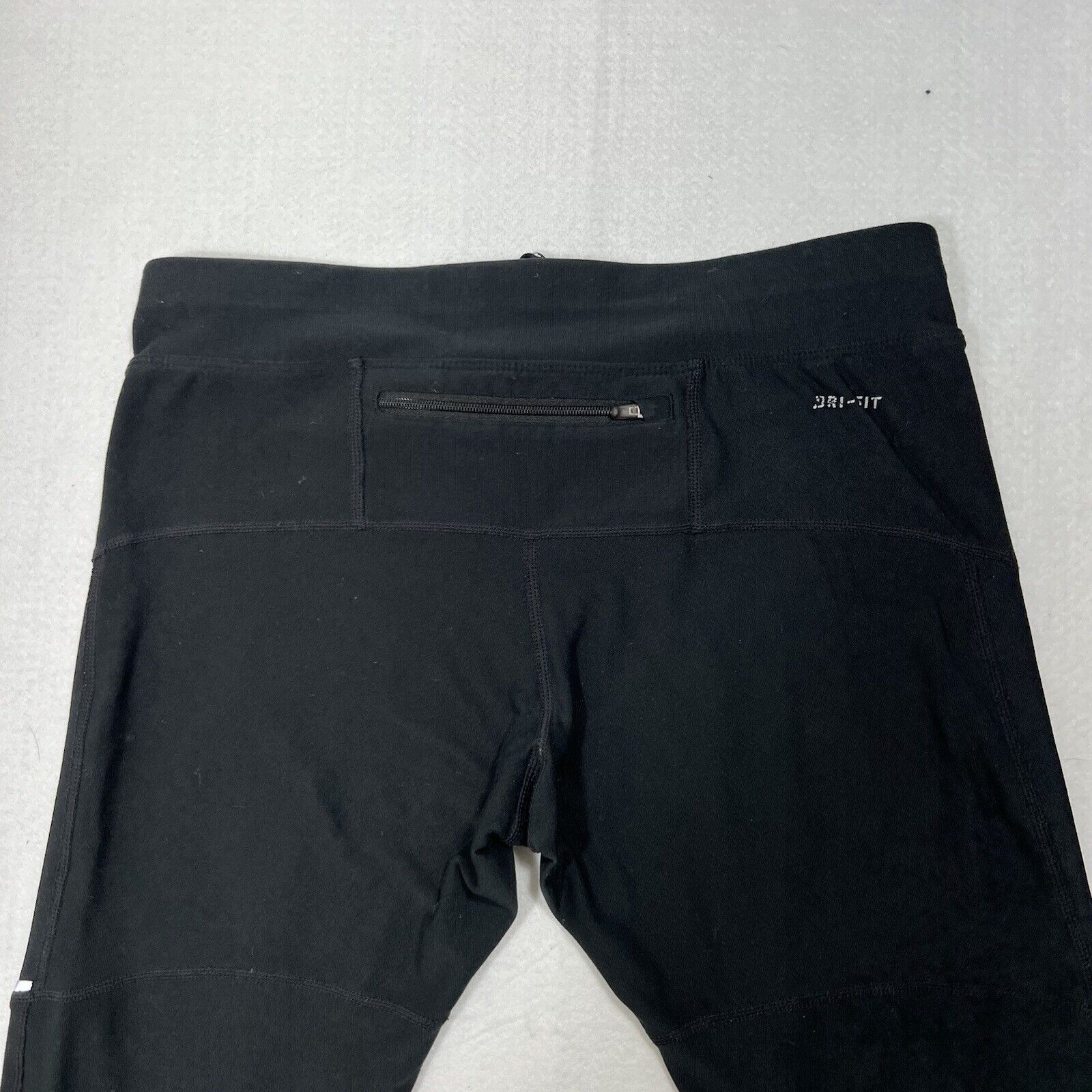 Nike Nike Dri Fit Medium Capri Athletic Running Black Leggings Size 32" / US 10 / IT 46 - 7 Thumbnail