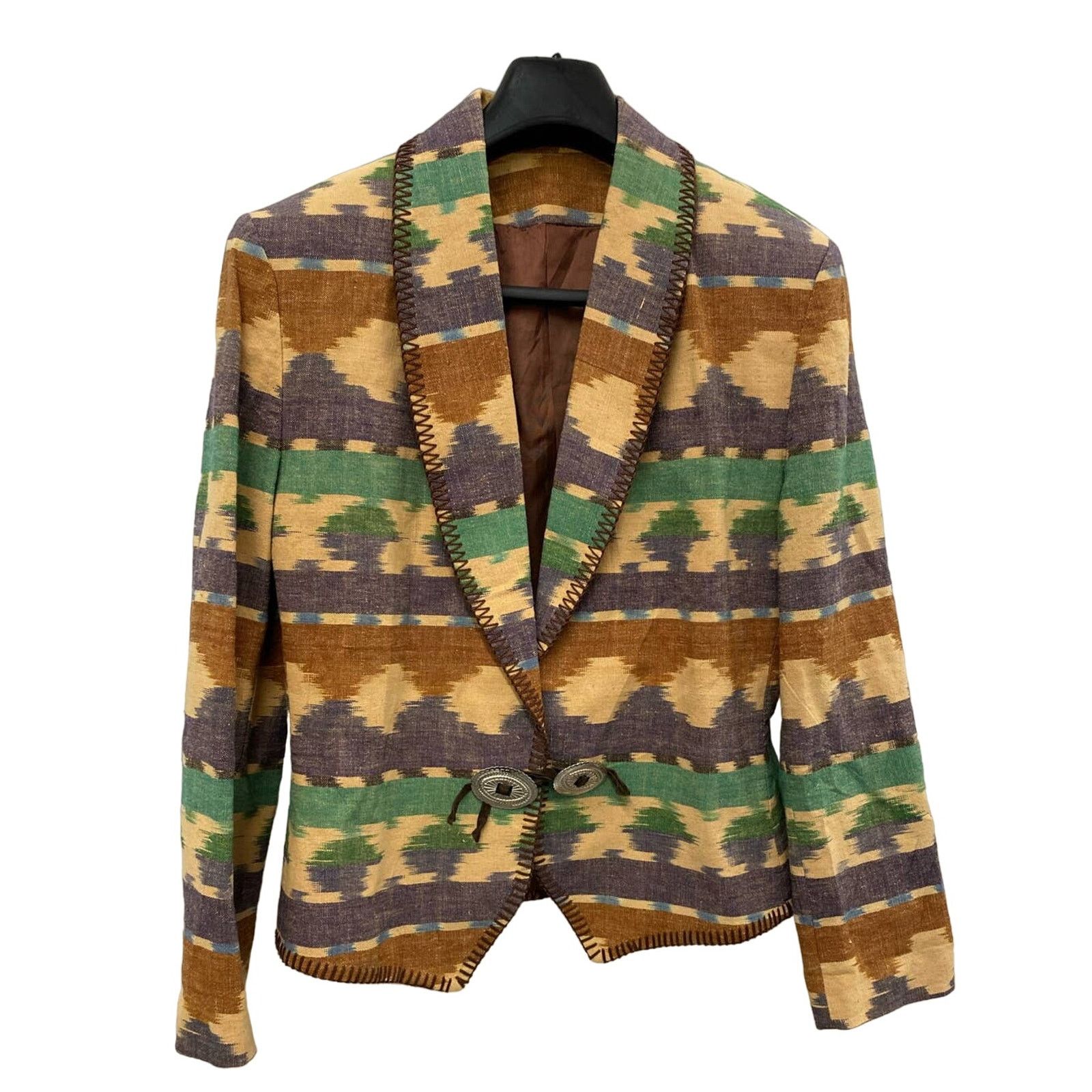 Vintage VTG 80s Western rodeo USA Cotton blazer jacket conchos 8 Size M / US 6-8 / IT 42-44 - 6 Thumbnail