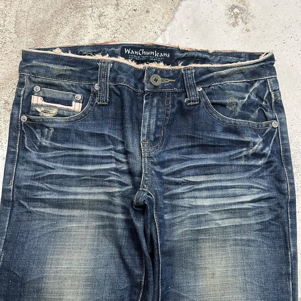 Hysteric Glamour Y2k Flared Jeans Low Rise Heavy Whiskering Washed Size US 29 - 5 Thumbnail