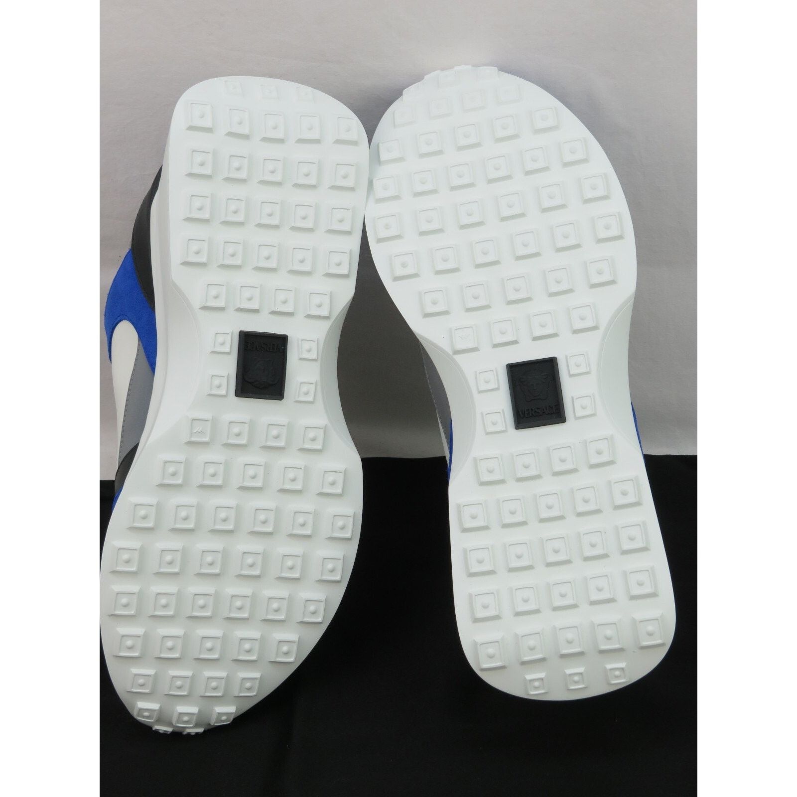 Versace VERSACE BLUE WHITE LEATHER MEDUSA HEAD PLATFORM SNEAKERS 44 Size US 11 / EU 44 - 7 Thumbnail
