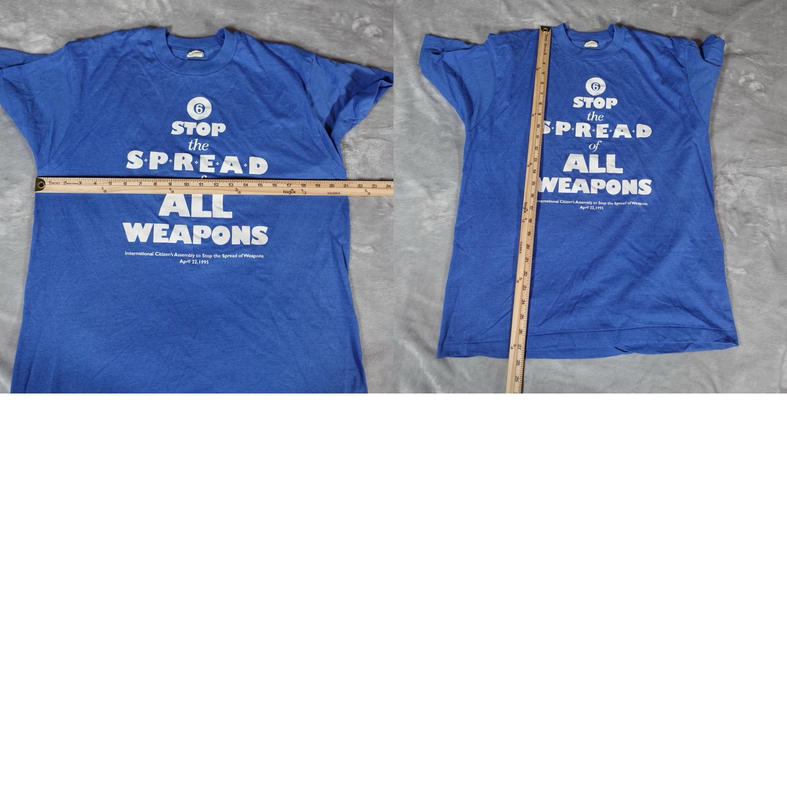 Vintage Vintage Stop The Spread Of Weapons T Shirt Mens XL (Fits Slim L) Made In USA 90s Size US L / EU 52-54 / 3 - 8 Thumbnail