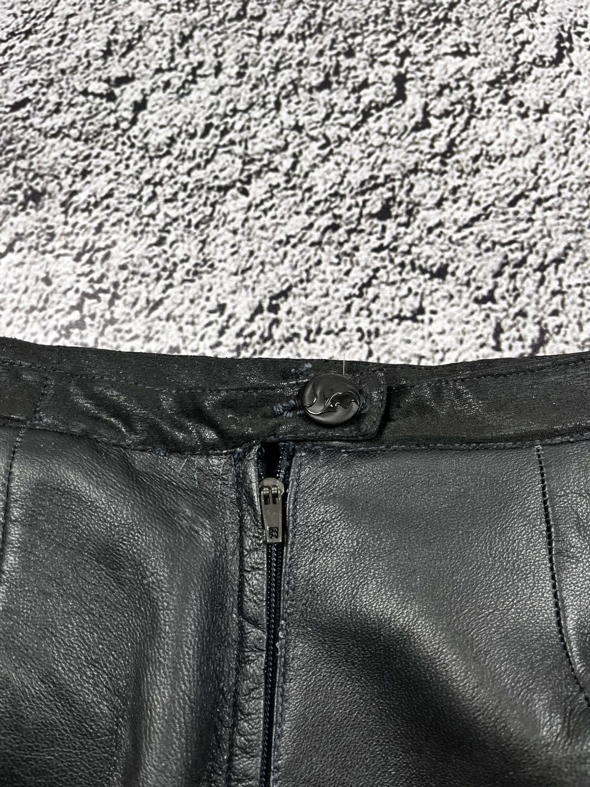 Leather Vintage 70s Leather Skirt Retro AvantGarde Size 29" - 7 Thumbnail