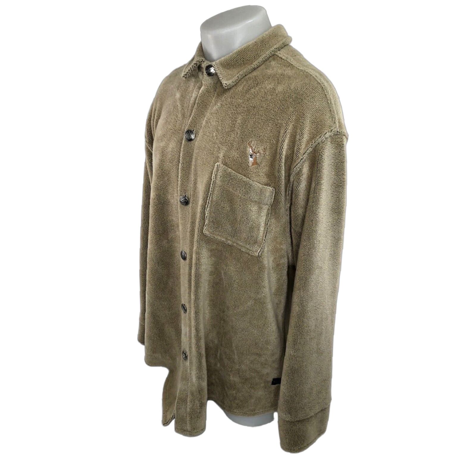 Vintage MUSKOKA LAKES Embroidered BUCK Hunting Fleece Mens XL Shirt Jacket - EXCELLENT Size US XL / EU 56 / 4 - 1 Thumbnail