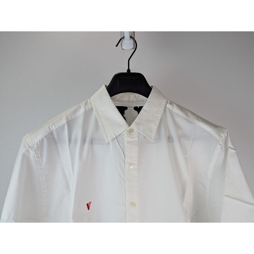 Vlone o1rshd1 V Logo Short-Sleeve Button-Up Shirt in White Size US XL / EU 56 / 4 - 3 Thumbnail
