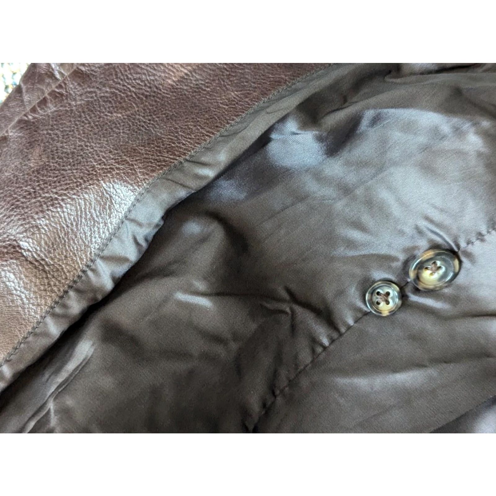 Banana Republic VINTAGE Banana Republic leather COWHIDE blazer coat L brown PATINA jacket 42L Size 42R - 6 Thumbnail