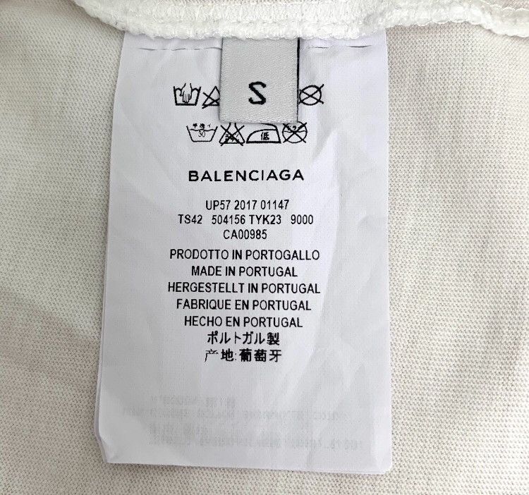Balenciaga Balenciaga white logo letter print round neck cotton short s Size US S / EU 44-46 / 1 - 7 Thumbnail