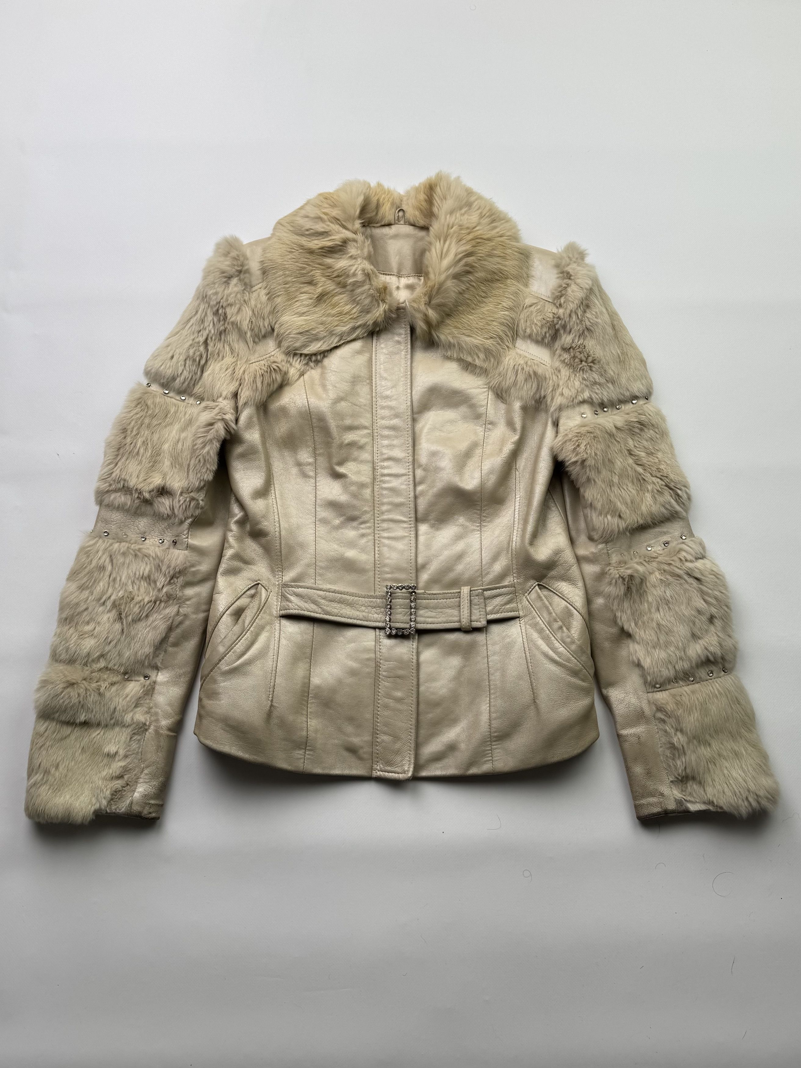 Vintage Real Fur/Leather Cropped Jacket B562(V355)