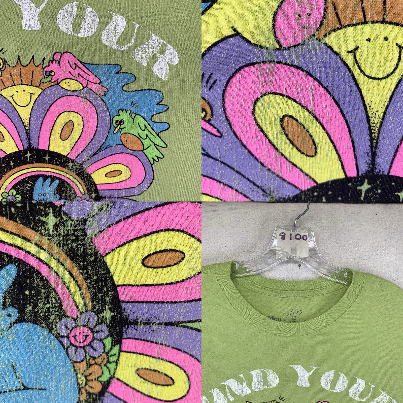 Vintage VINTAGE Gold Hour T-Shirt Unisex Adults Medium Art Peace Graphic 90s Retro Green Size US XXL / EU 58 / 5 - 8 Thumbnail