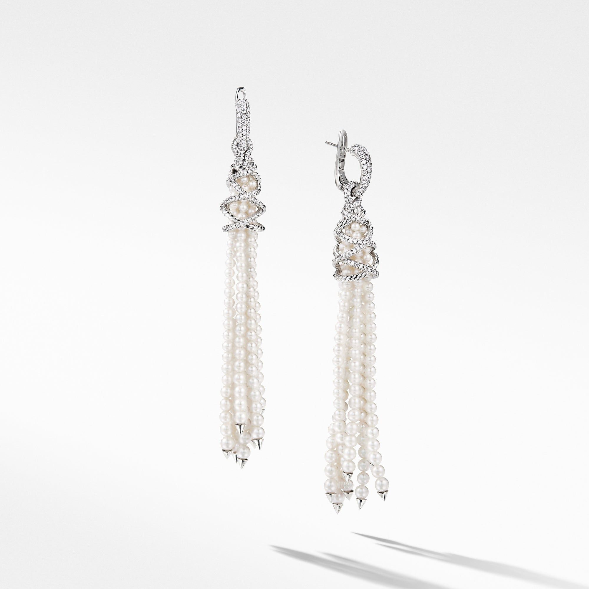 David Yurman o1w1db10325 Earrings in 18K White Gold and Diamonds & 18mm Size ONE SIZE - 1 Thumbnail