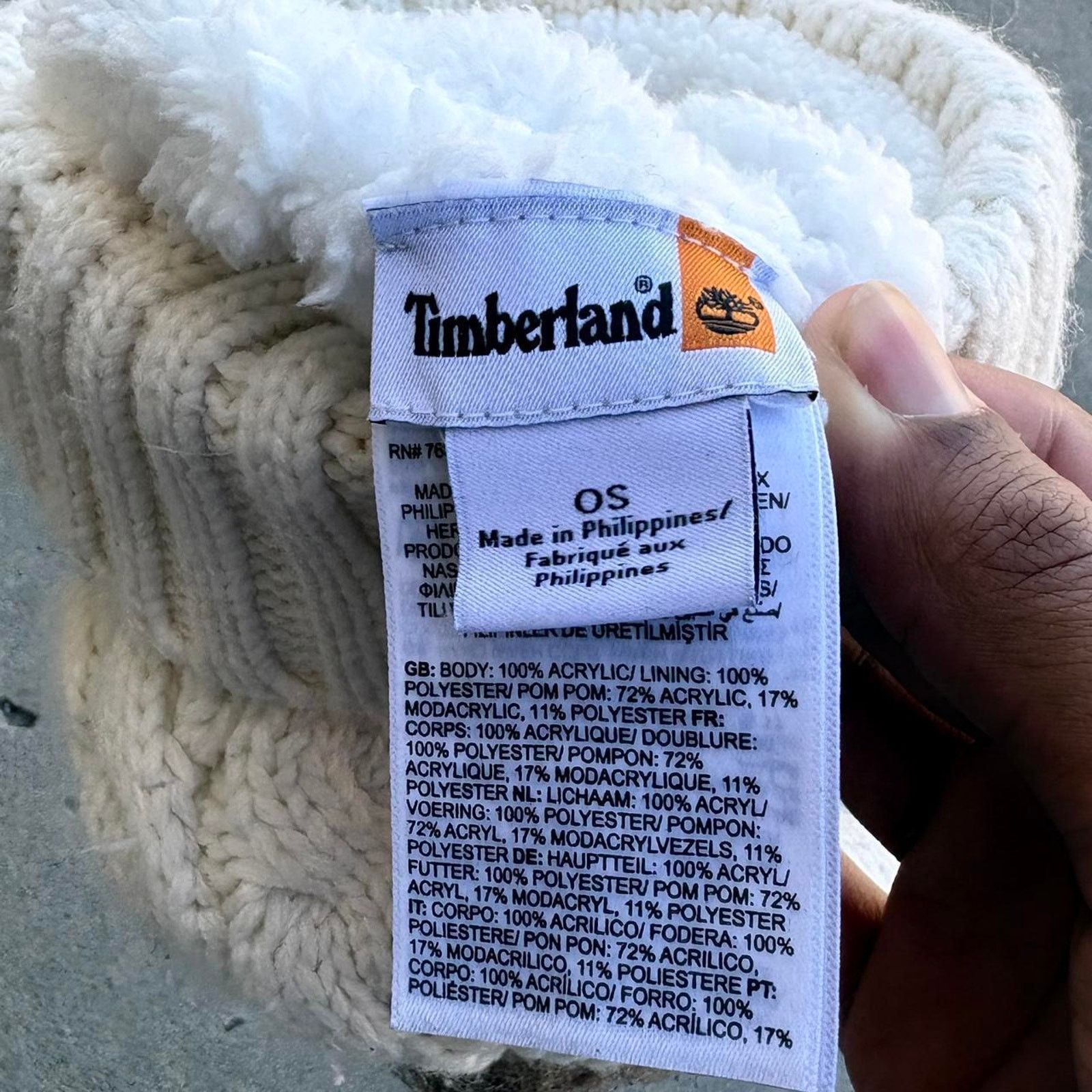 Timberland Timberland white knit beanie with Size ONE SIZE - 4 Thumbnail