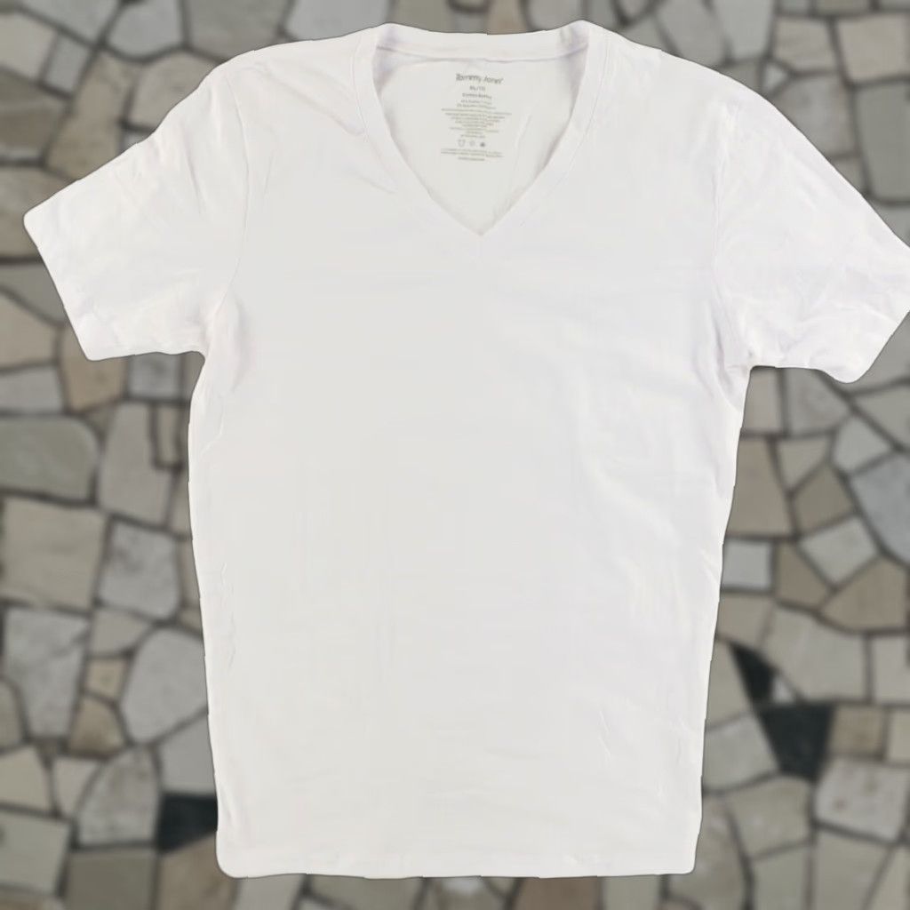Vintage Tommy John Shirt XL White V-Neck Cotton Basics Stretch Solid Mens Size US XL / EU 56 / 4 - 1 Thumbnail