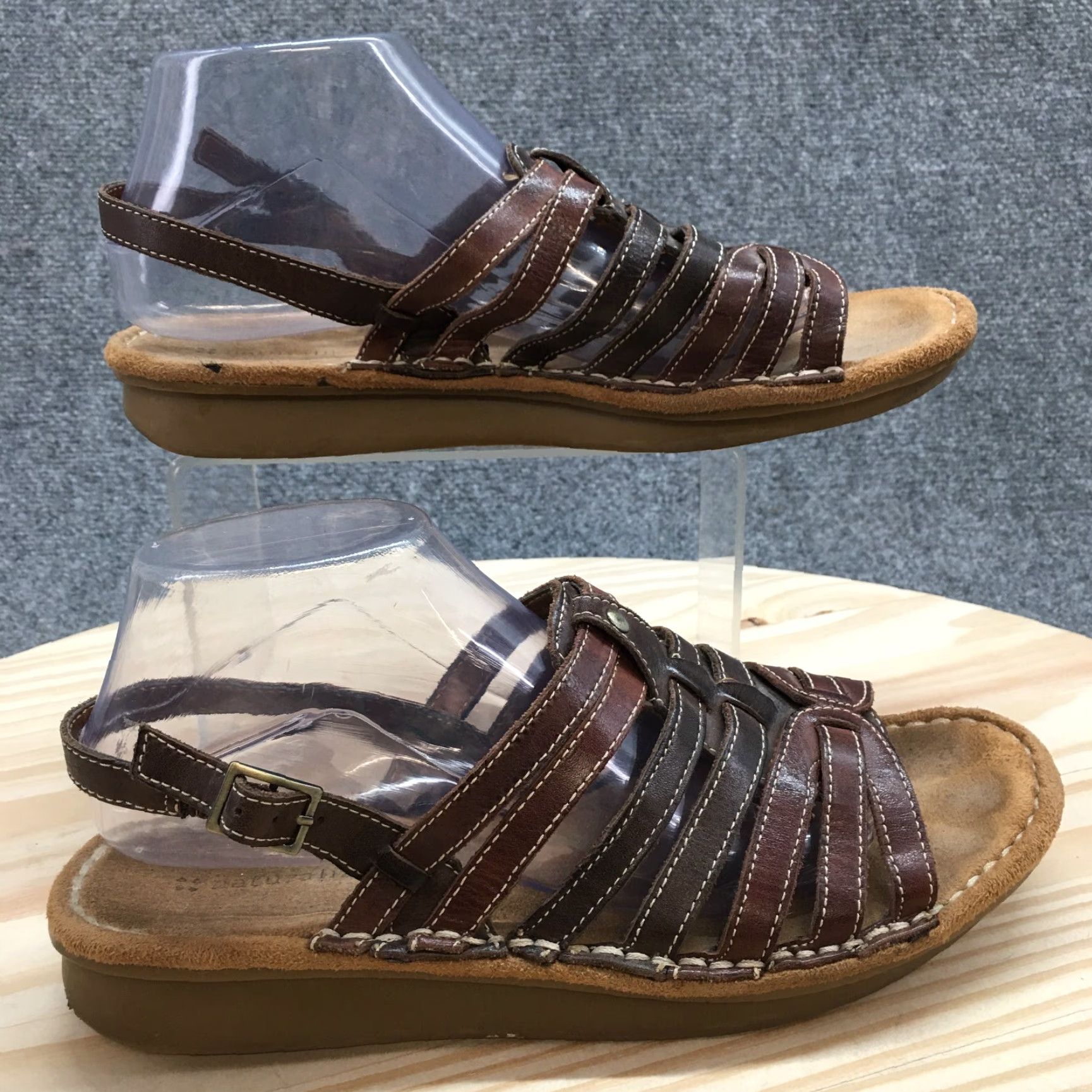 Naturalizer Naturalizer Sandals Womens 10 M Travis Slingback Strappy Brown Leather Casual Shoes Size US 10 / IT 40 - 2 Thumbnail