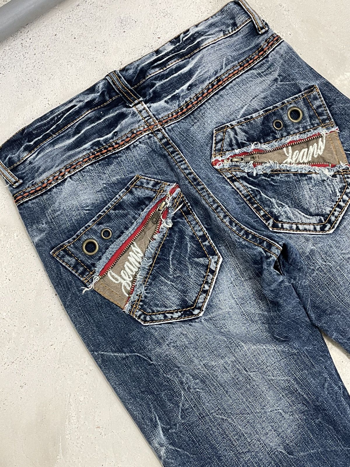 Japanese Brand Villand Crazy Lightning Whisker Design Pocket Heavy Stich Size US 31 - 12 Thumbnail