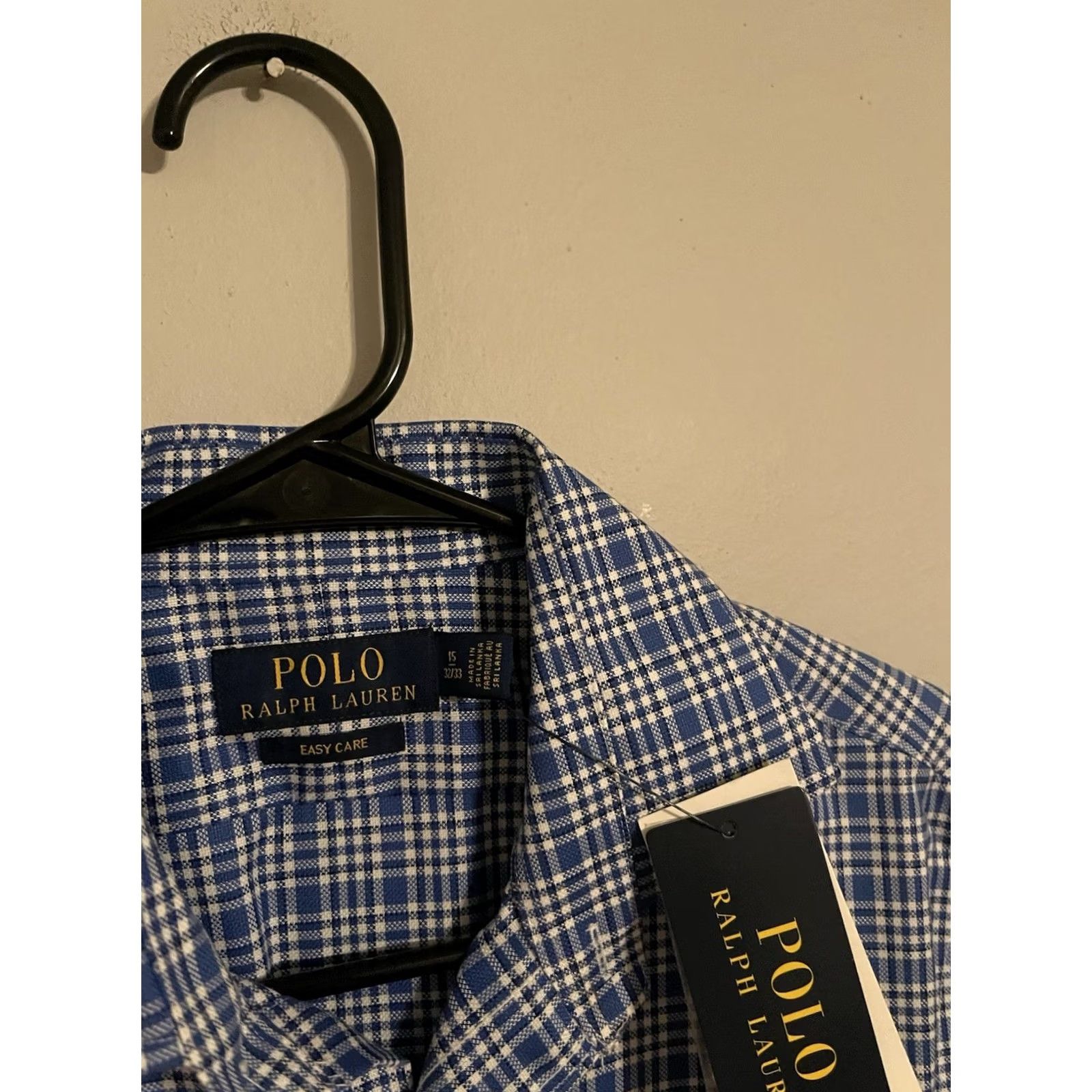 Polo Ralph Lauren Polo Ralph Lauren Shirt Slim Fit Easy Care L/S Button Up Men's 15 32/33 Blue Plaid Size US M / EU 48-50 / 2 - 3 Thumbnail