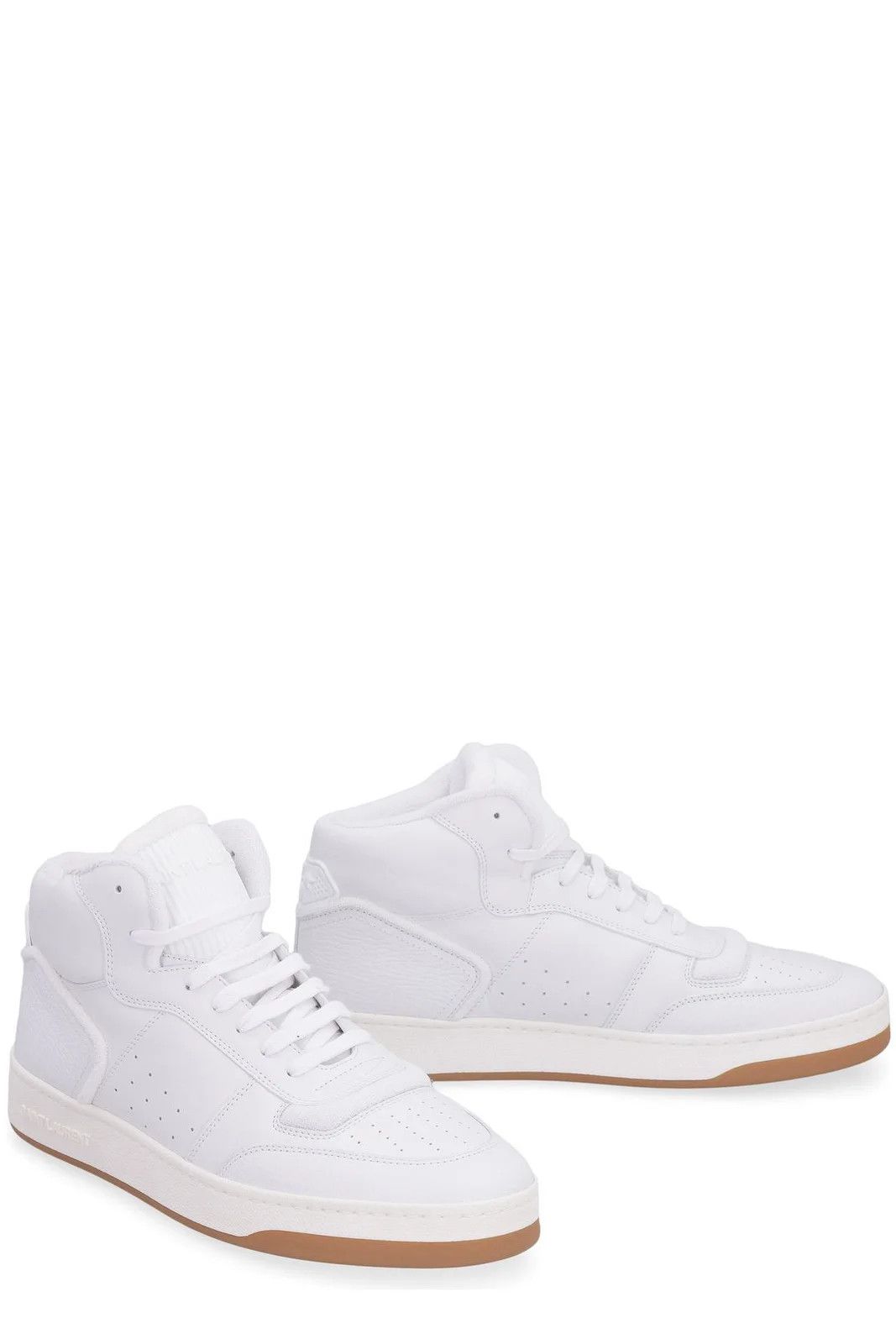 Saint Laurent Paris o1y0325 Logo Hi-Top Sneakers in White Size US 7 / EU 40 - 2 Thumbnail