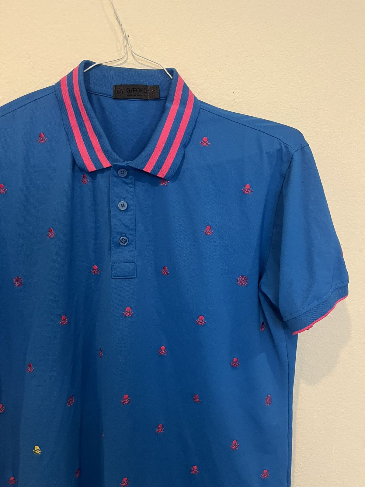 G/FORE G FORE Golf Polo Shirt Men’s Small Blue Pink Skull N Bonee Size US S / EU 44-46 / 1 - 3 Thumbnail
